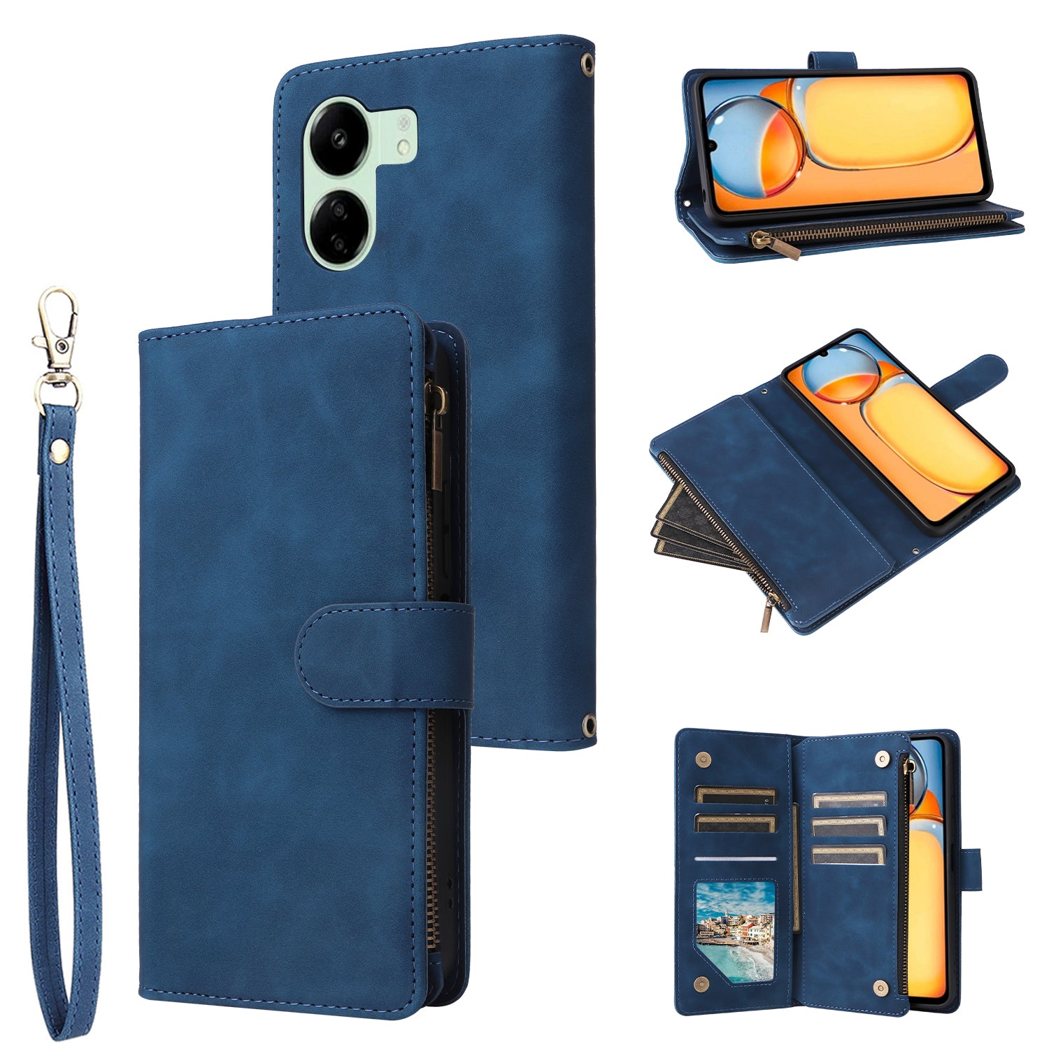 For Xiaomi Poco C65 4G / Redmi 13C 4G / 5G Cell Phone Case Multiple Card Slots Leather Protection Cover