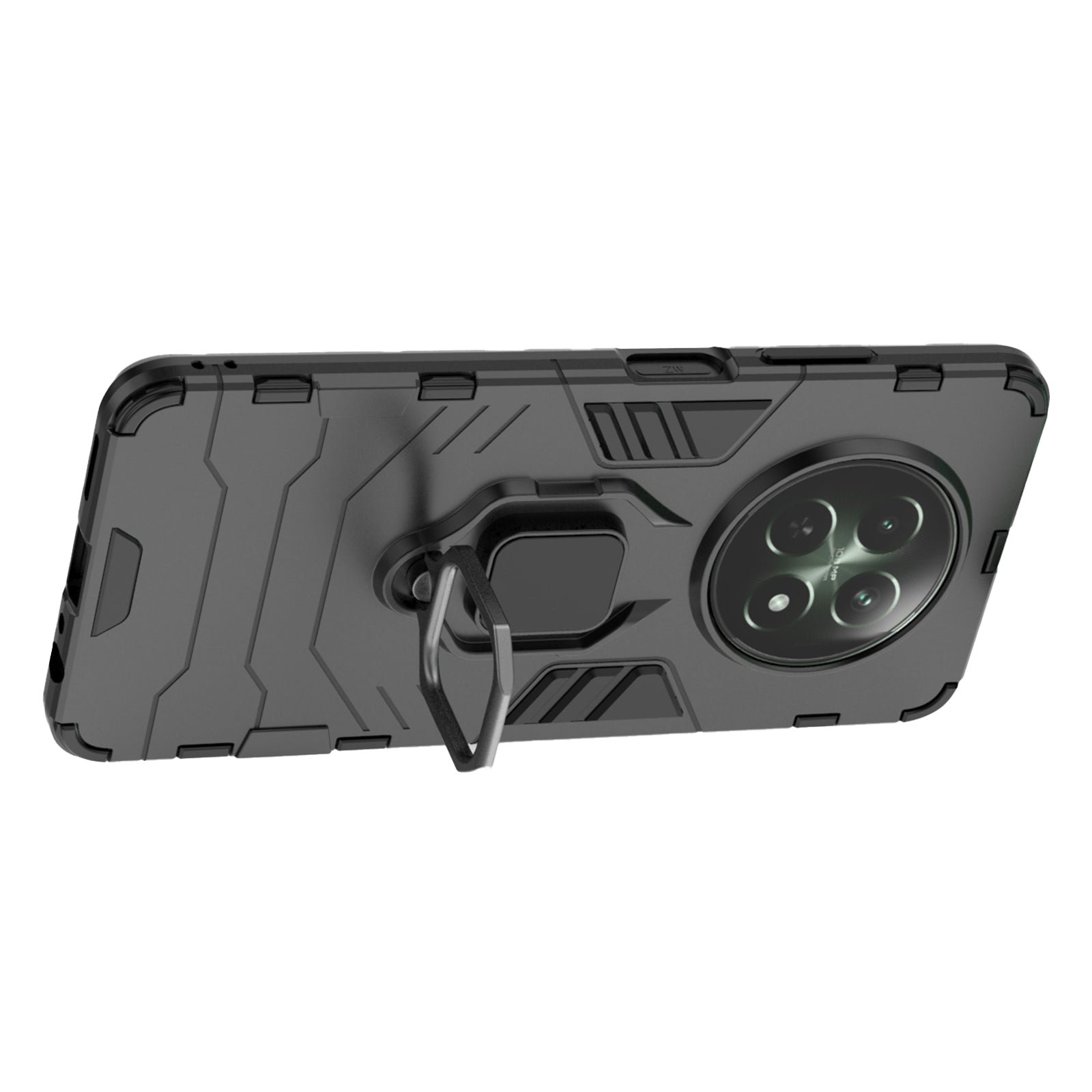 For Realme 12 Case PC+TPU Bump Proof Protective Shell with Ring Kickstand