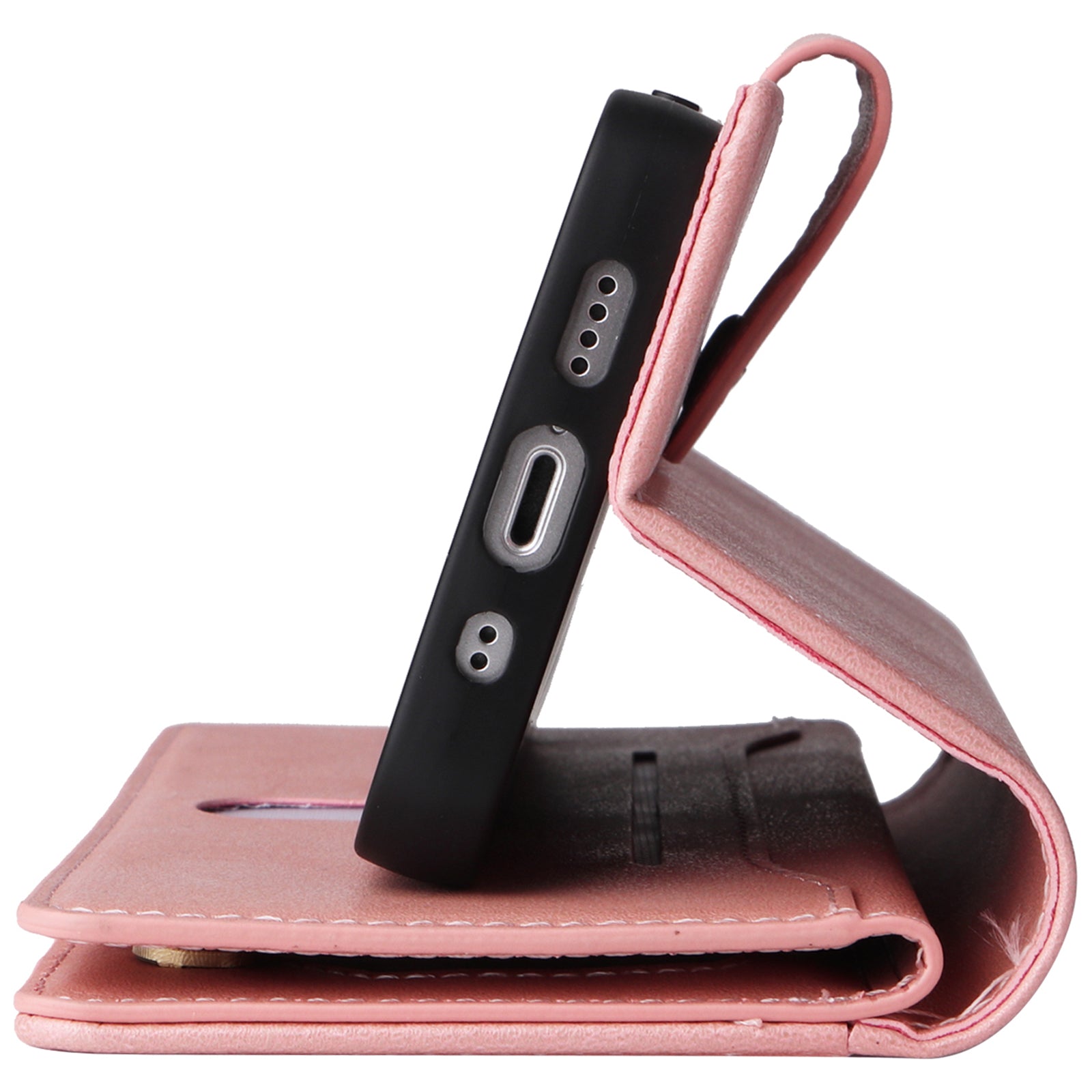 For iPhone 12 mini Shockproof Case Rivet Decor PU Leather Phone Cover
