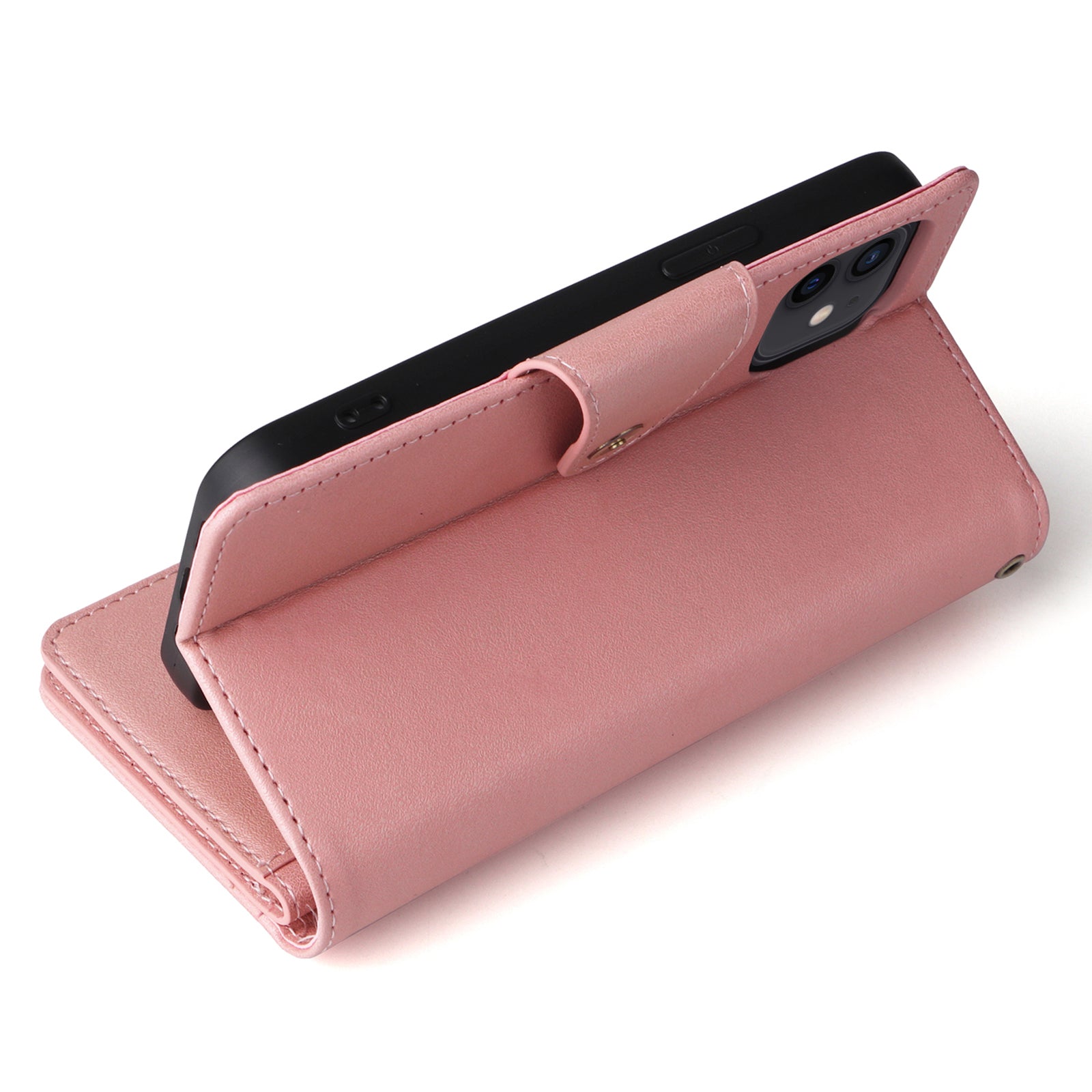 For iPhone 12 mini Shockproof Case Rivet Decor PU Leather Phone Cover