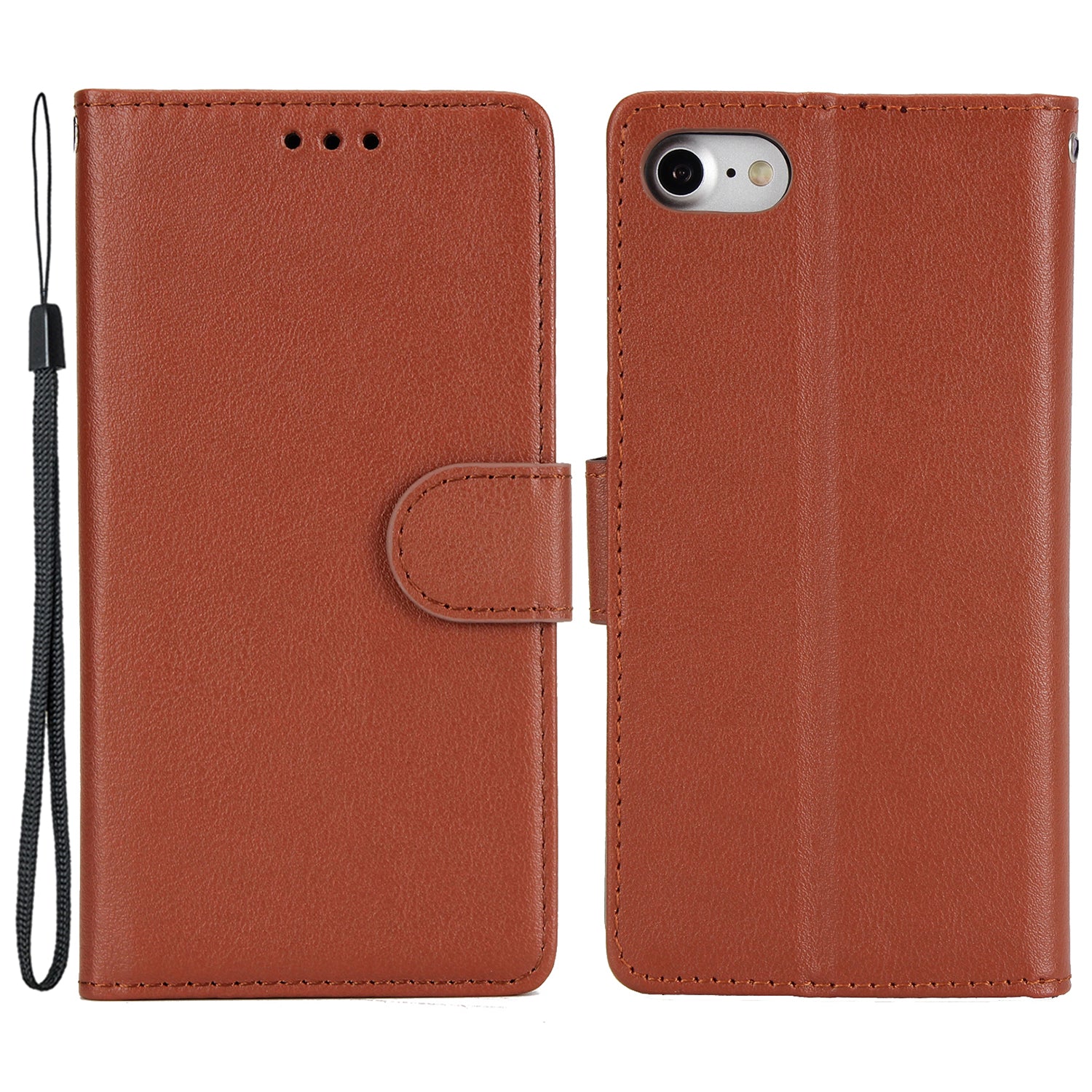 For iPhone 7 / 8 / SE (2020) / SE (2022) Case PU Leather 3 Card Slots Stand Phone Cover