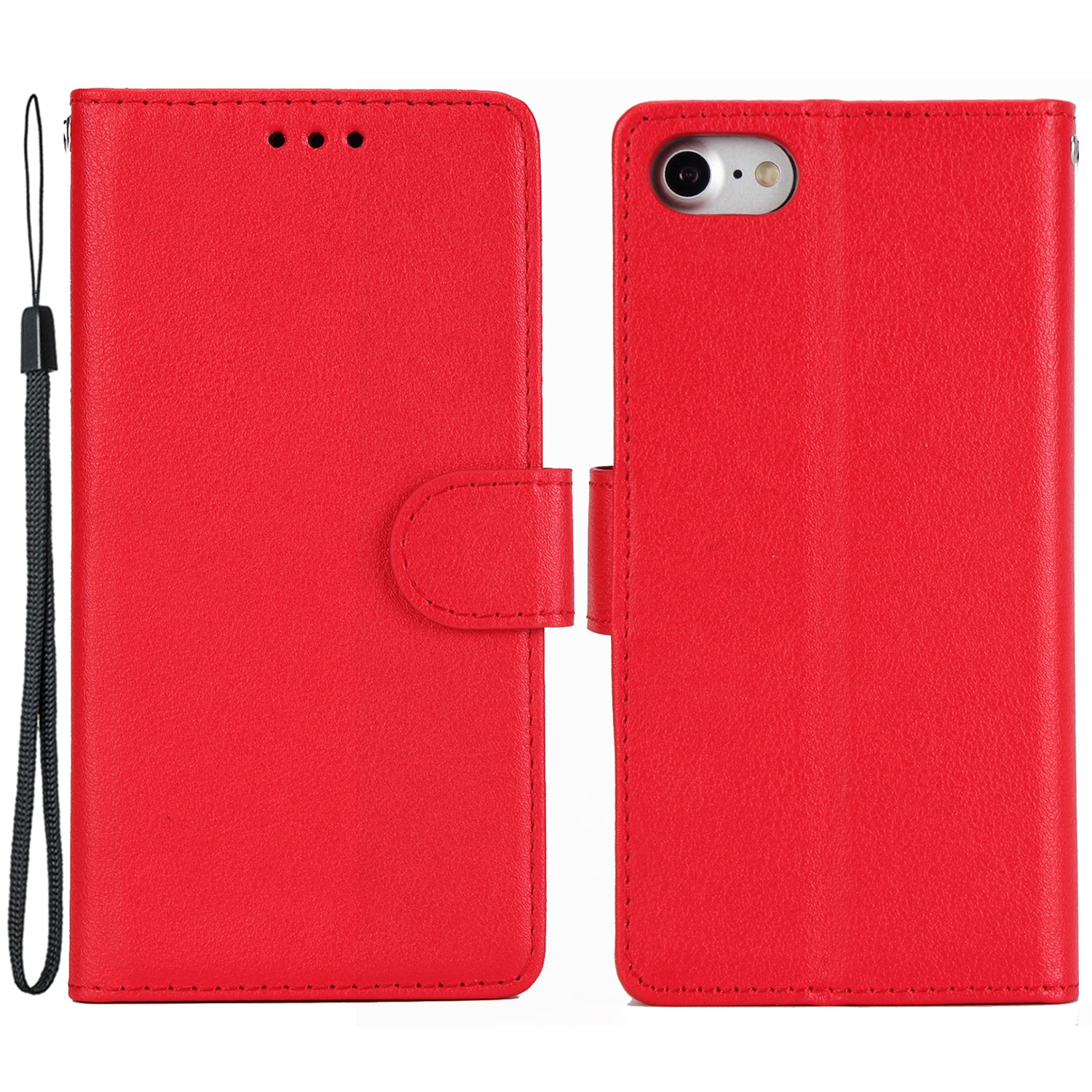 For iPhone 7 / 8 / SE (2020) / SE (2022) Case PU Leather 3 Card Slots Stand Phone Cover