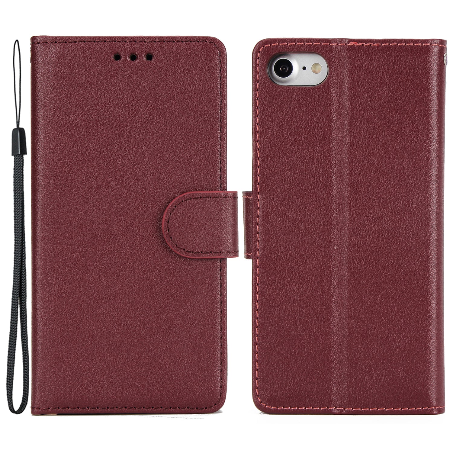 For iPhone 7 / 8 / SE (2020) / SE (2022) Case PU Leather 3 Card Slots Stand Phone Cover