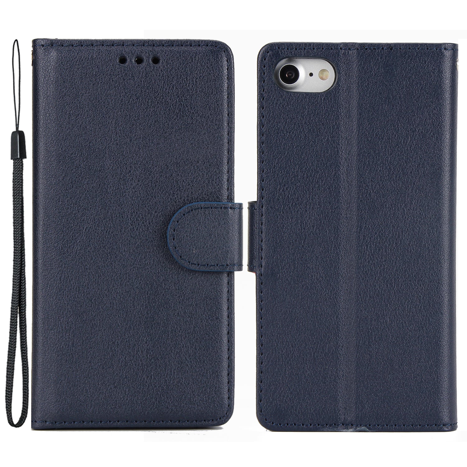 For iPhone 7 / 8 / SE (2020) / SE (2022) Case PU Leather 3 Card Slots Stand Phone Cover