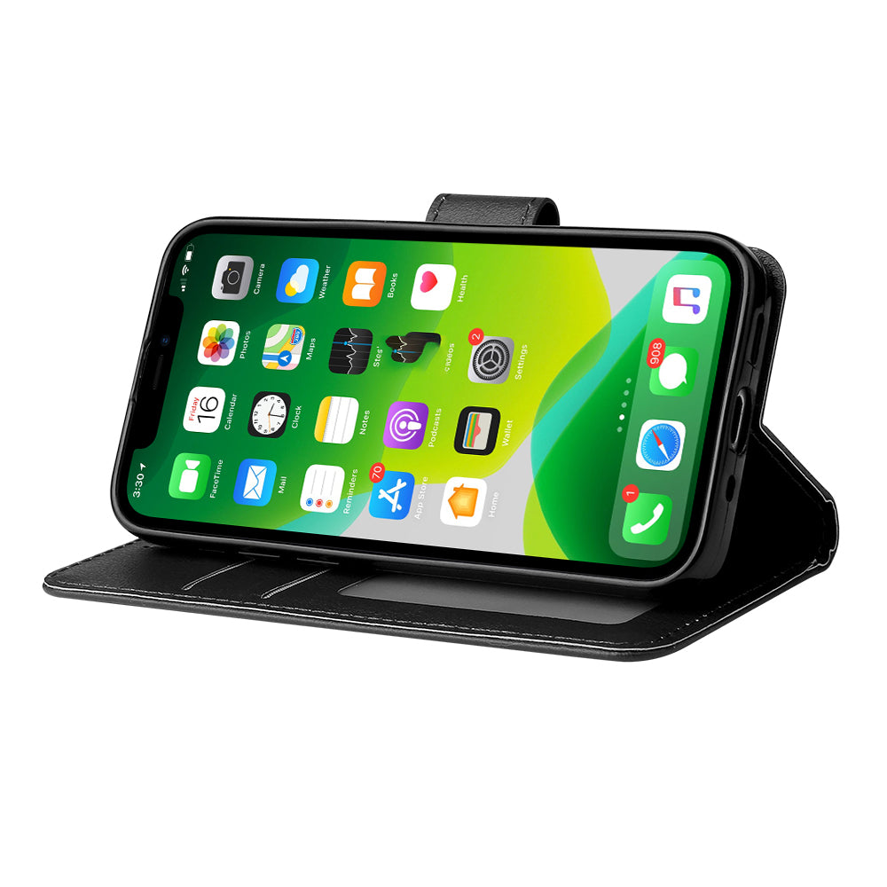 For iPhone 13 Case Shockproof PU Leather Wallet Phone Cover