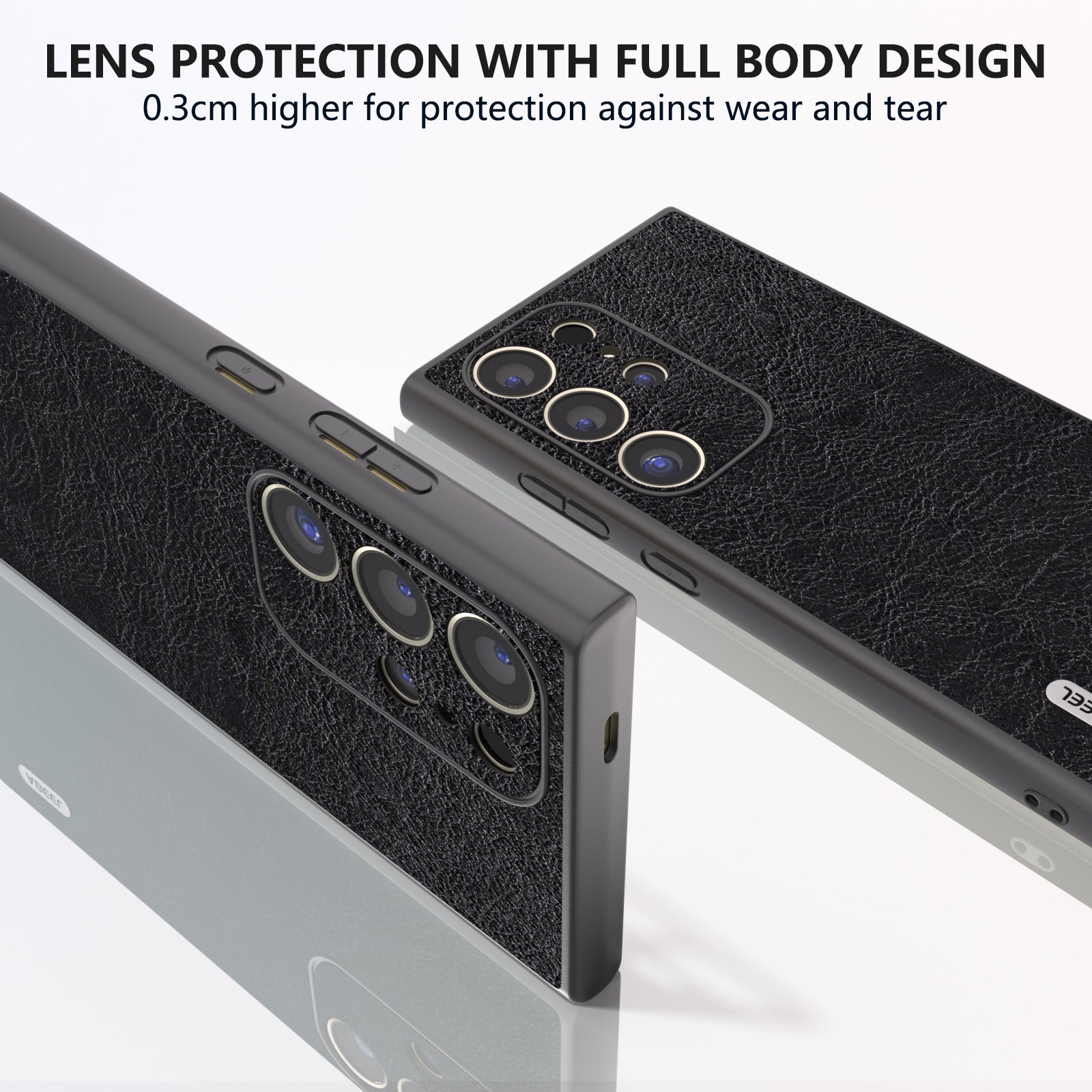 ABEEL For Samsung Galaxy S24 Ultra Case PU Leather Coated PC+TPU Non-Slip Grip Cover