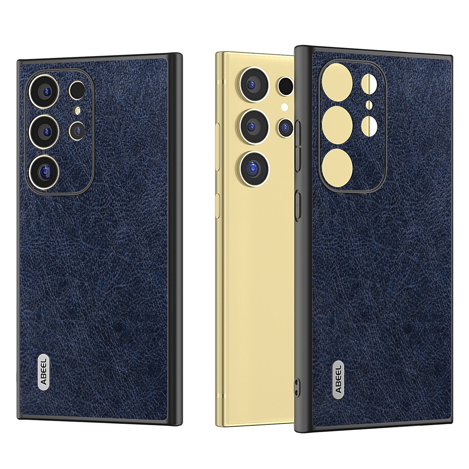 ABEEL For Samsung Galaxy S24 Ultra Case PU Leather Coated PC+TPU Non-Slip Grip Cover