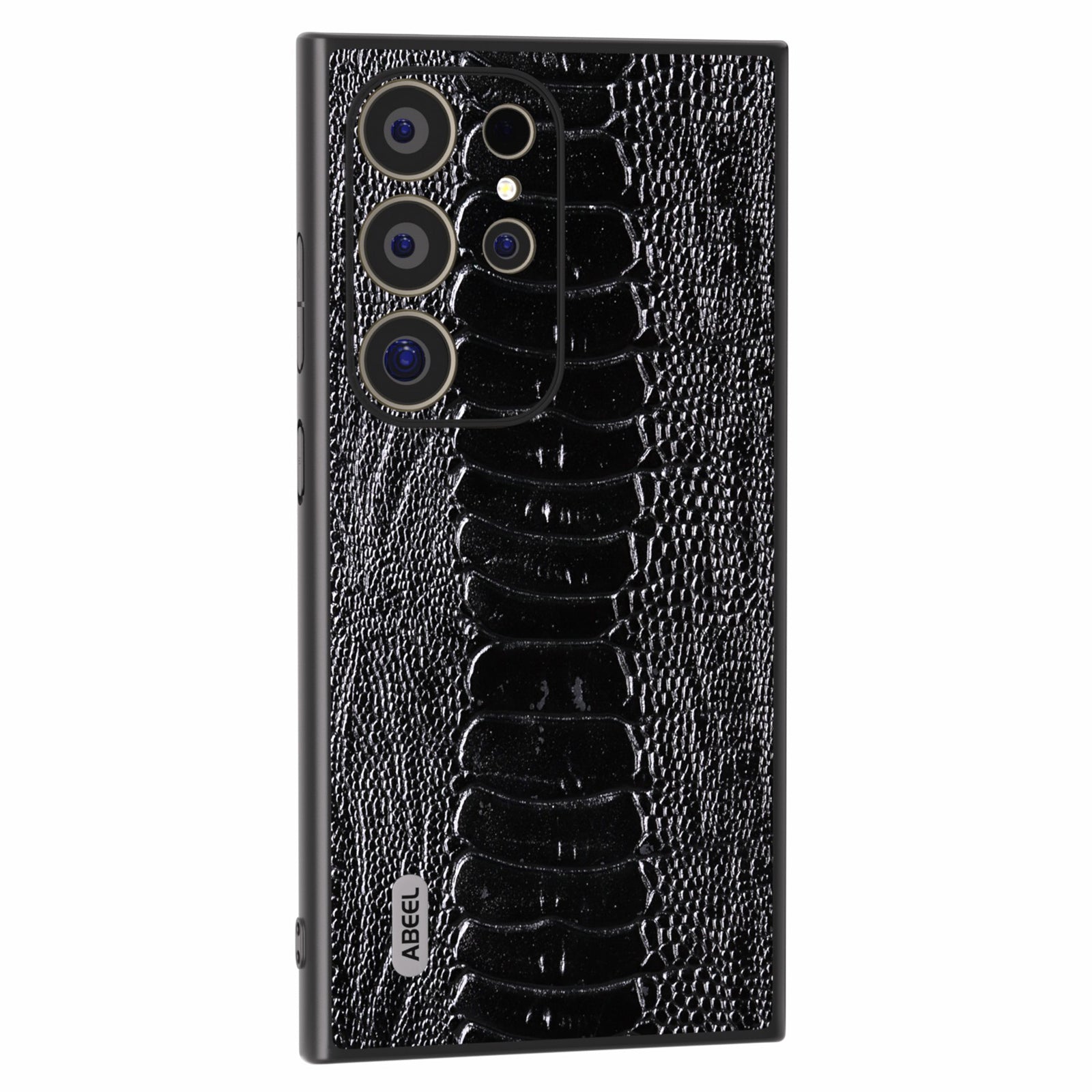ABEEL For Samsung Galaxy S24 Ultra Case Crocodile Texture Genuine Cow Leather+PC+TPU Cover