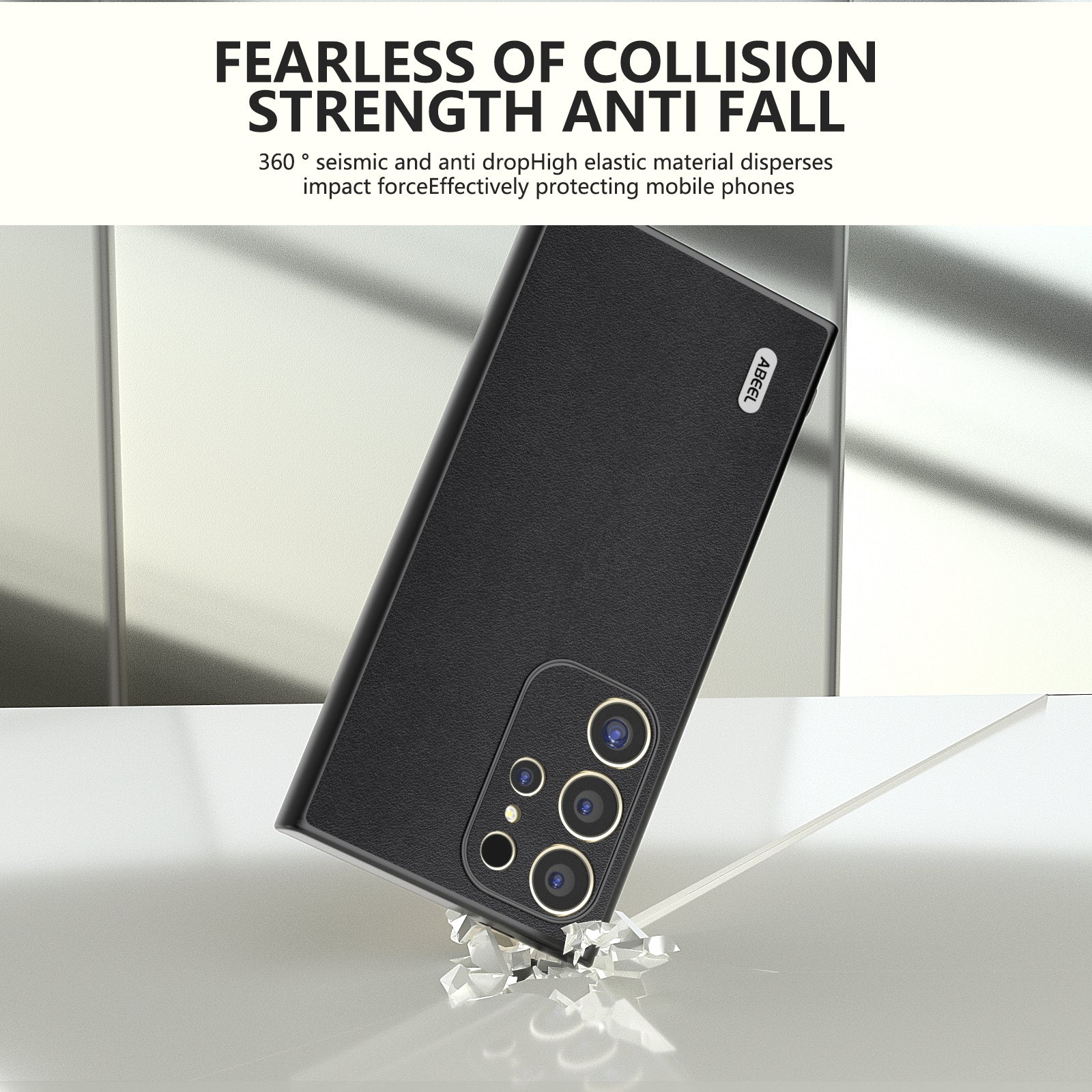 ABEEL For Samsung Galaxy S24 Ultra Case Nappa Texture Drop Protection Phone Cover
