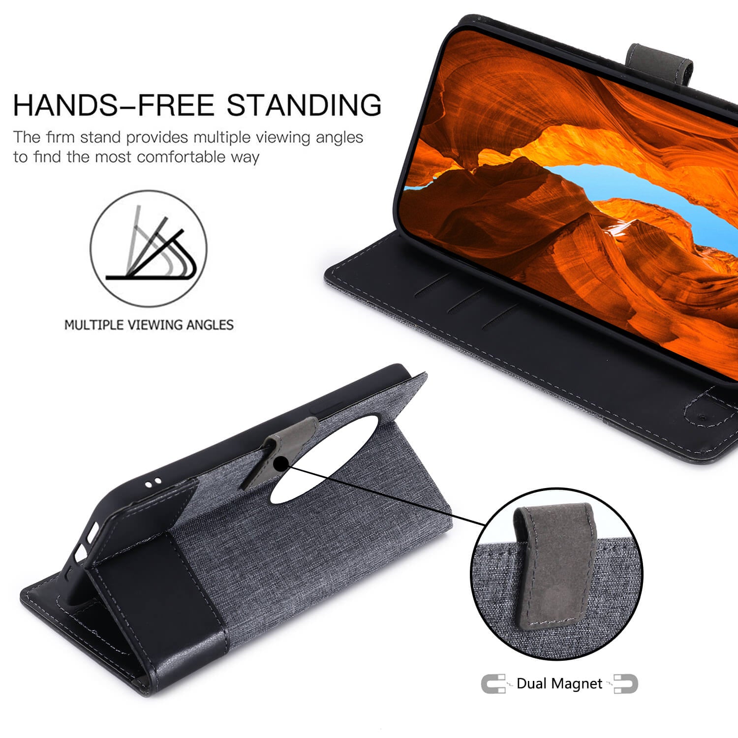 MUXMA MX102 For Xiaomi 14 Ultra Case Magnetic Closure PU Leather Phone Wallet Cover