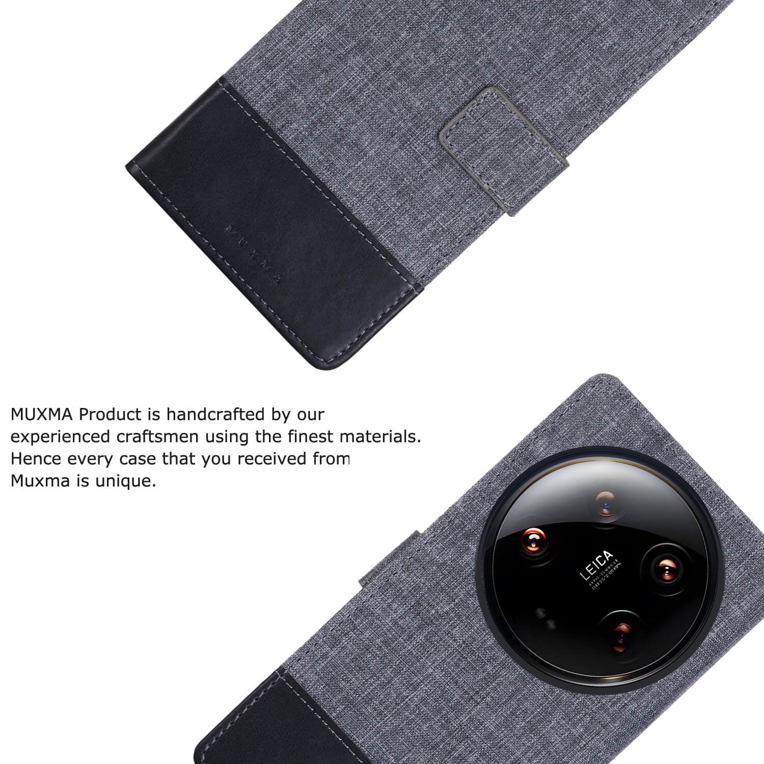 MUXMA MX102 For Xiaomi 14 Ultra Case Magnetic Closure PU Leather Phone Wallet Cover
