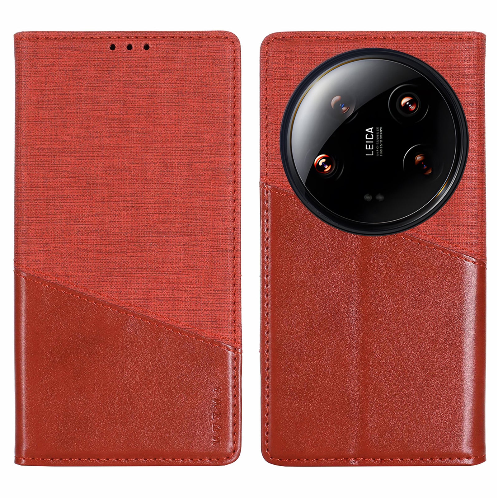 MUXMA MX109 For Xiaomi 14 Ultra Leather Case Magnetic Closing RFID Blocking Wallet Phone Cover