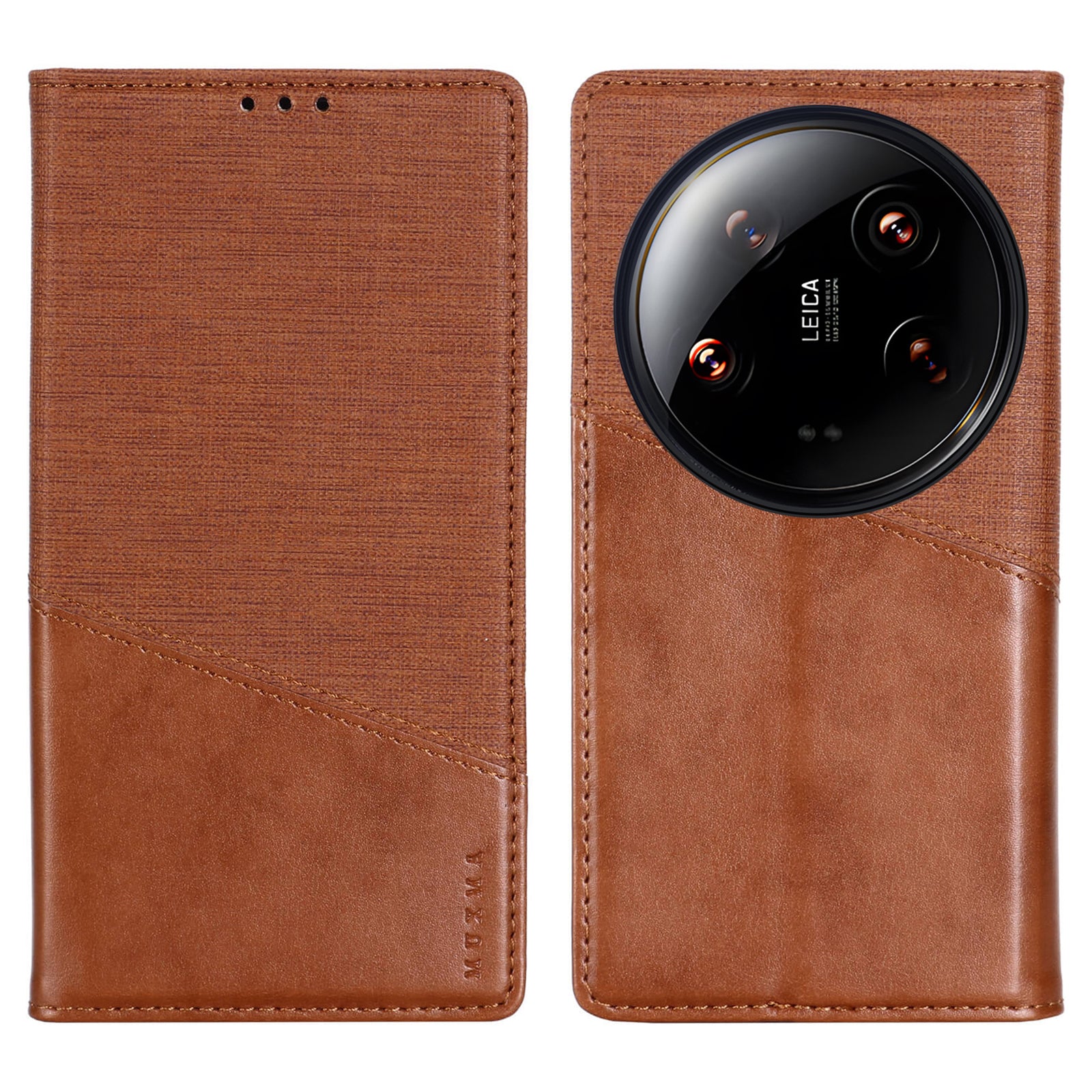 MUXMA MX109 For Xiaomi 14 Ultra Leather Case Magnetic Closing RFID Blocking Wallet Phone Cover