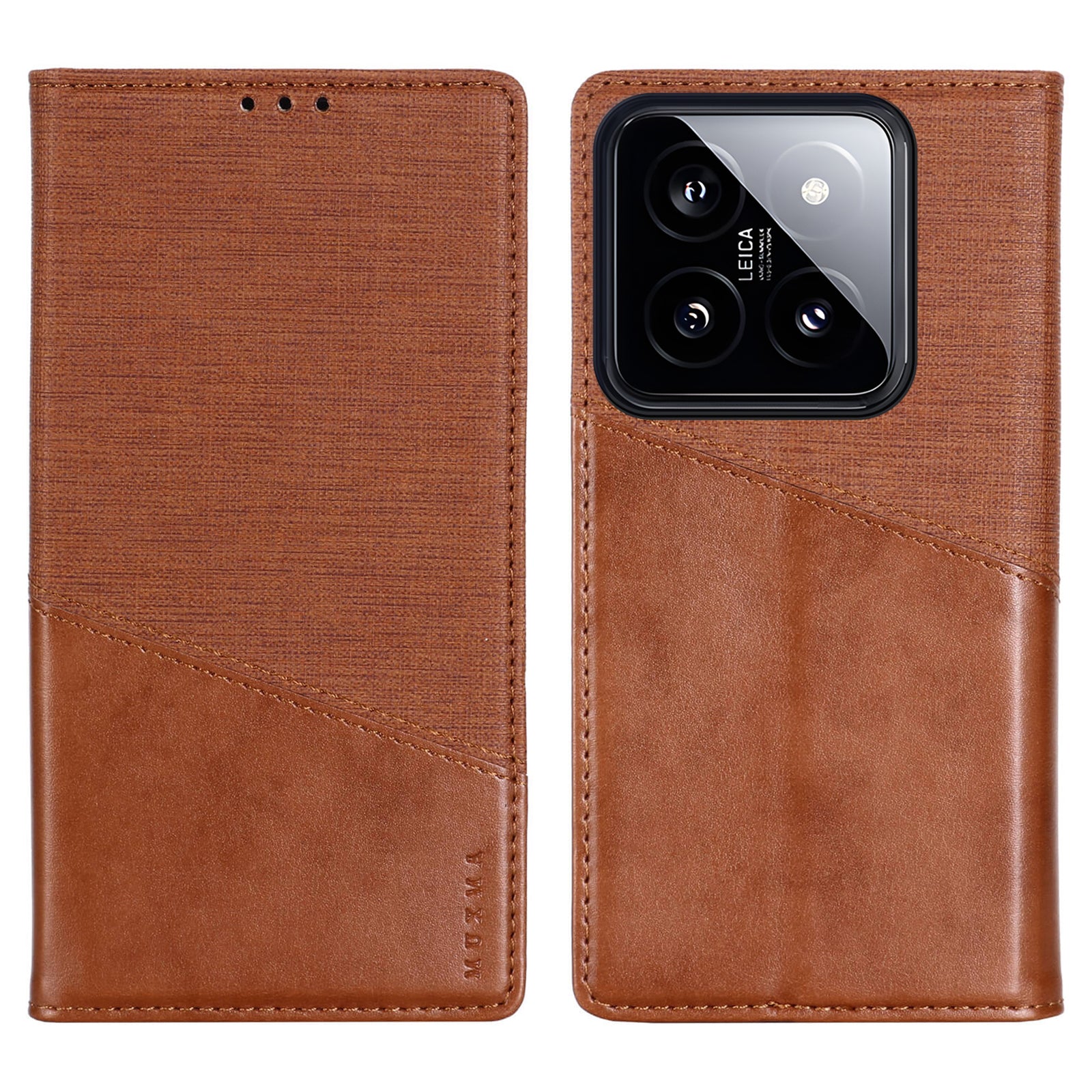 MUXMA MX109 For Xiaomi 14 Magnetic Phone Case RFID Blocking Stand Cover