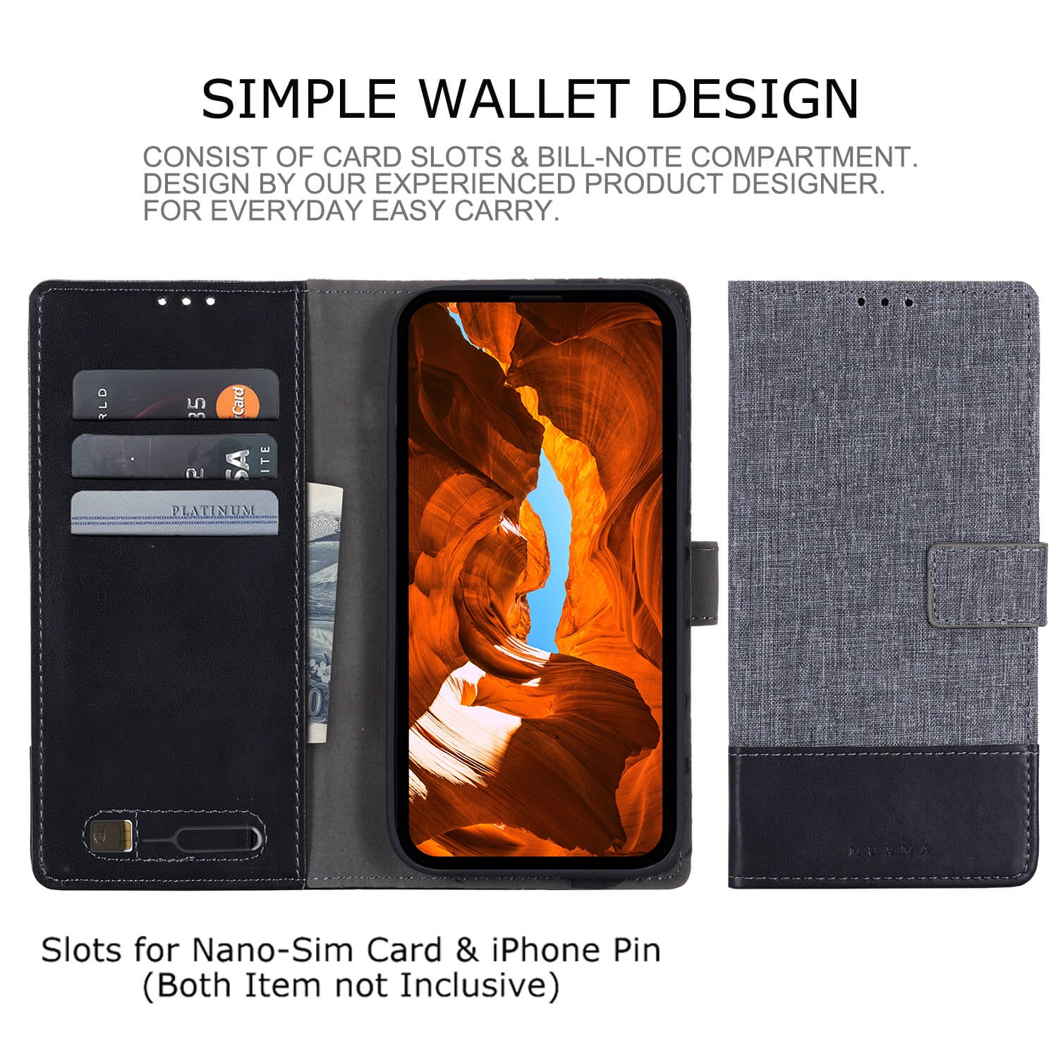 MUXMA MX102 For Xiaomi 14 Wallet Case PU Leather Stand Folio Phone Cover