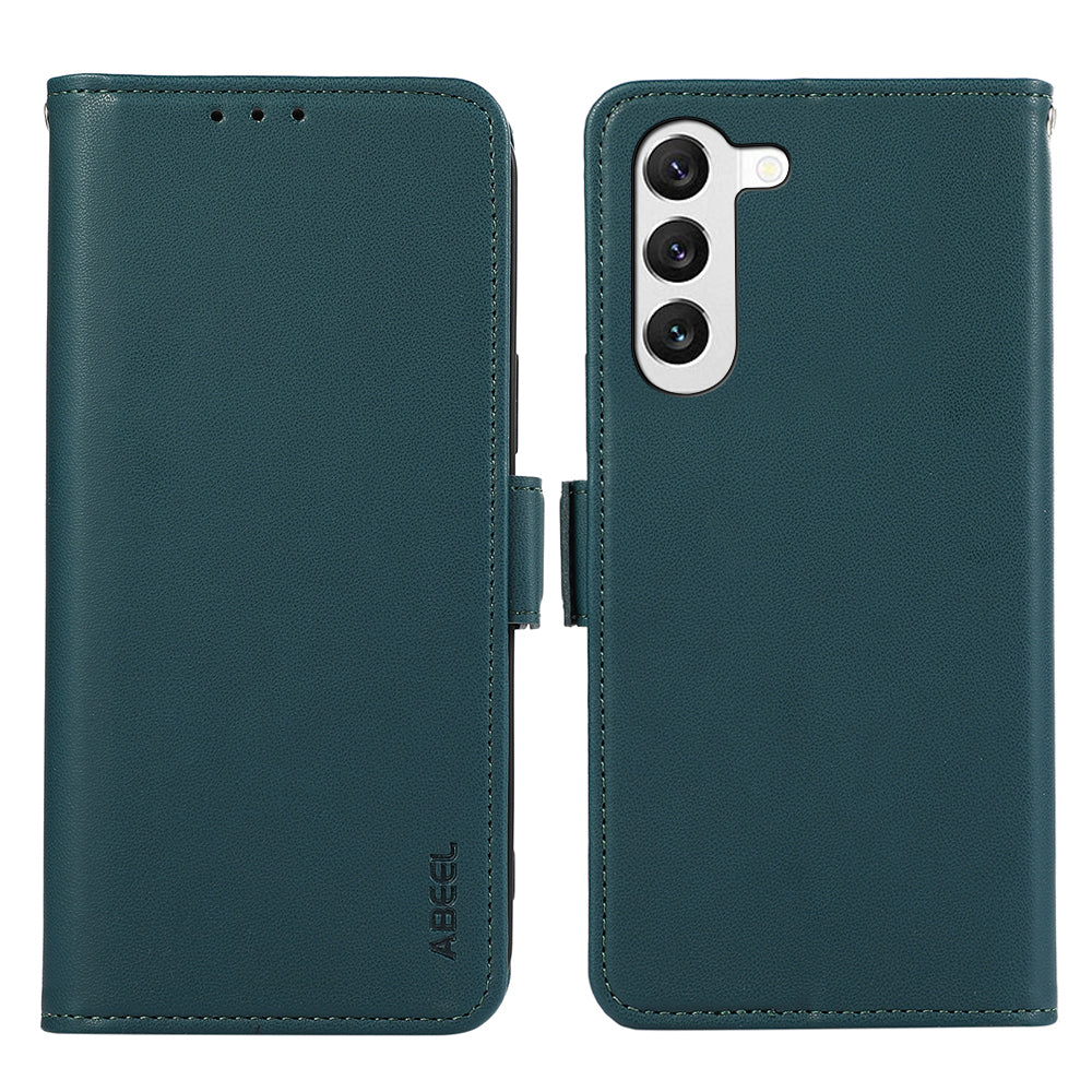 ABEEL For Samsung Galaxy S23+ 5G Case Soft PU Leather RFID Blocking Wallet Phone Shell