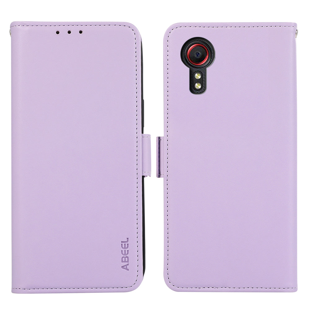 ABEEL For Samsung Galaxy Xcover 5 Stand Case RFID Blocking Wallet Cell Phone Cover