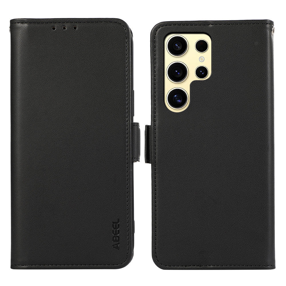 ABEEL For Samsung Galaxy S23 Ultra Leather Case RFID Blocking Wallet Flip Stand Phone Cover