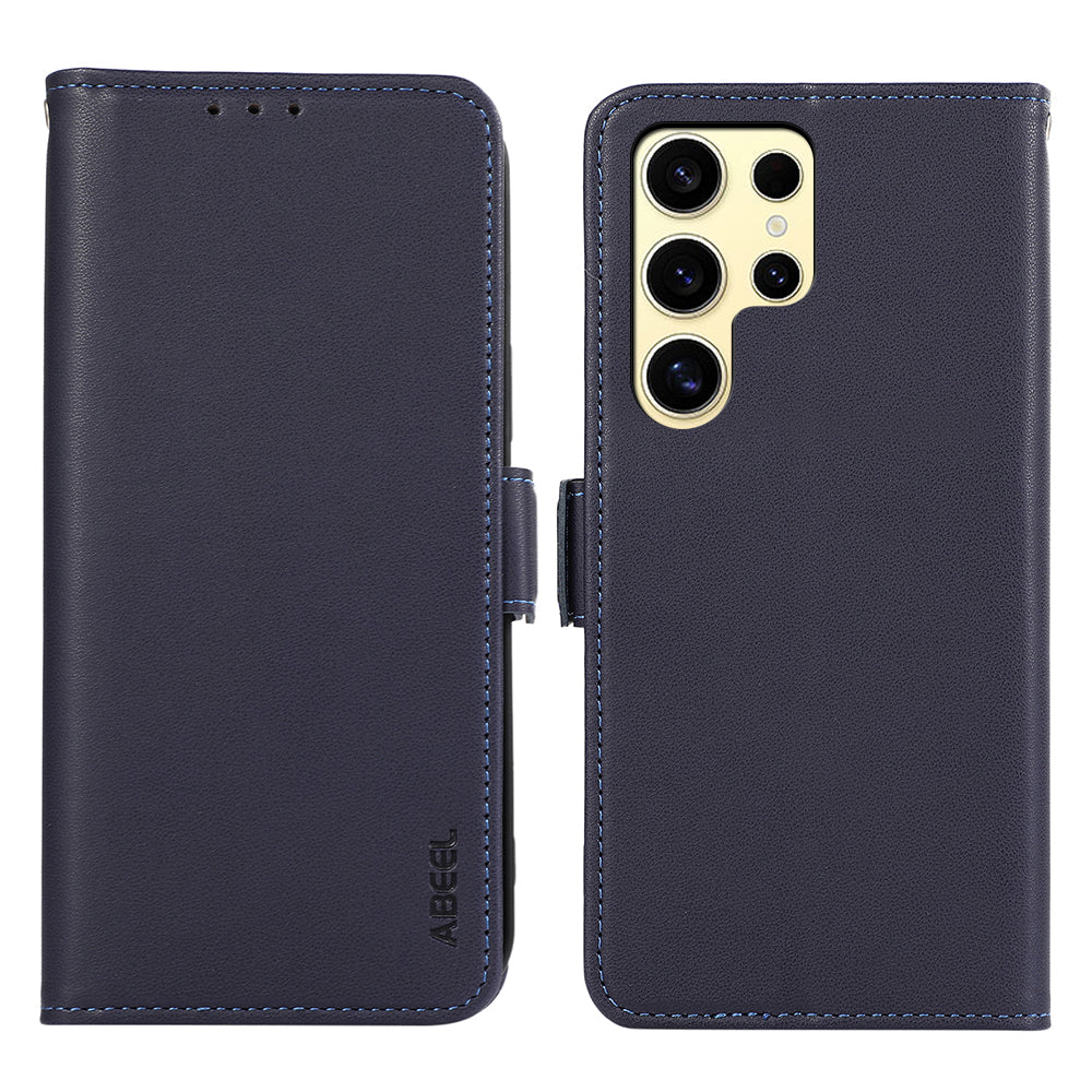 ABEEL For Samsung Galaxy S23 Ultra Leather Case RFID Blocking Wallet Flip Stand Phone Cover