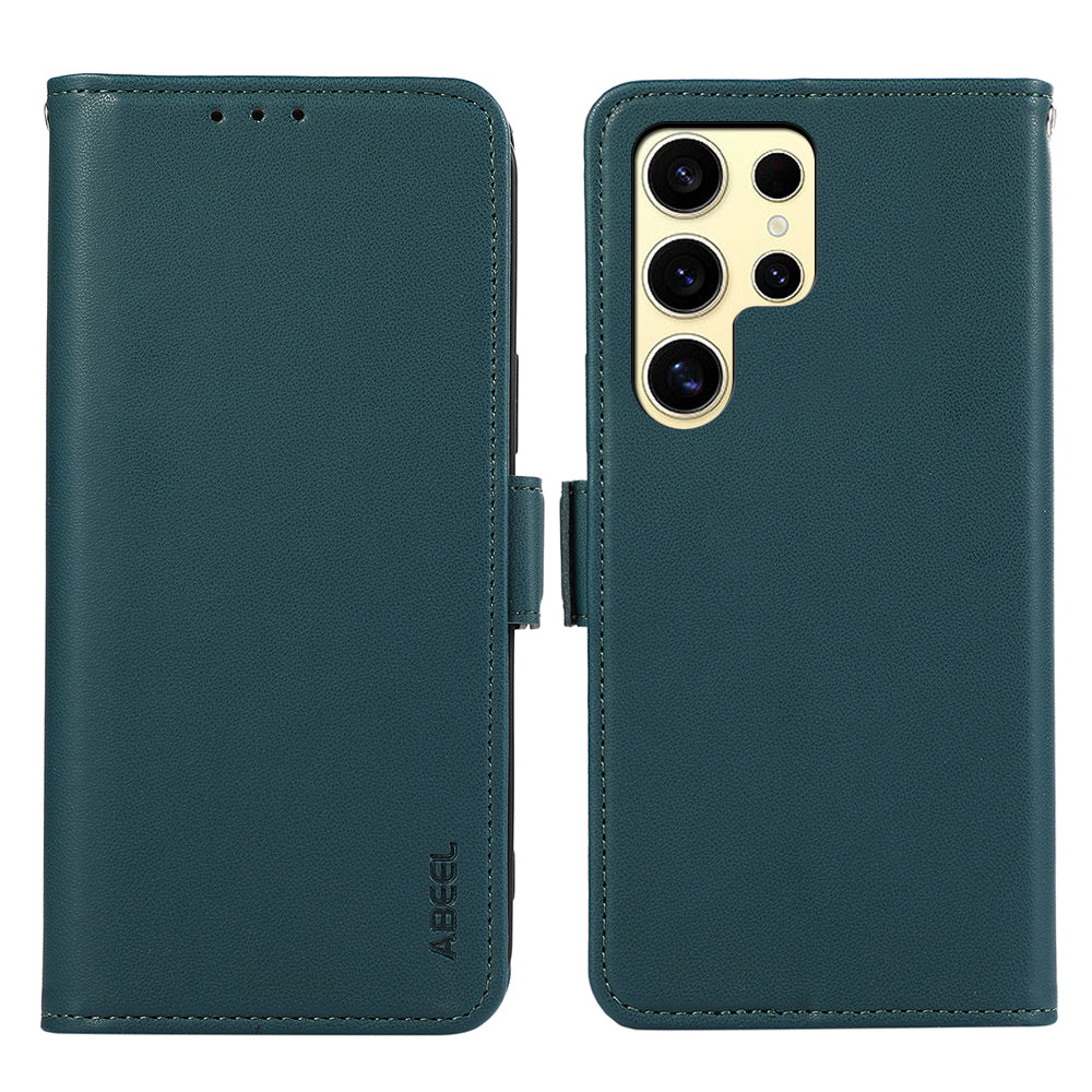 ABEEL For Samsung Galaxy S23 Ultra Leather Case RFID Blocking Wallet Flip Stand Phone Cover