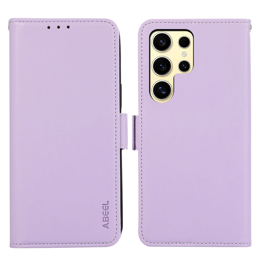 ABEEL For Samsung Galaxy S23 Ultra Leather Case RFID Blocking Wallet Flip Stand Phone Cover