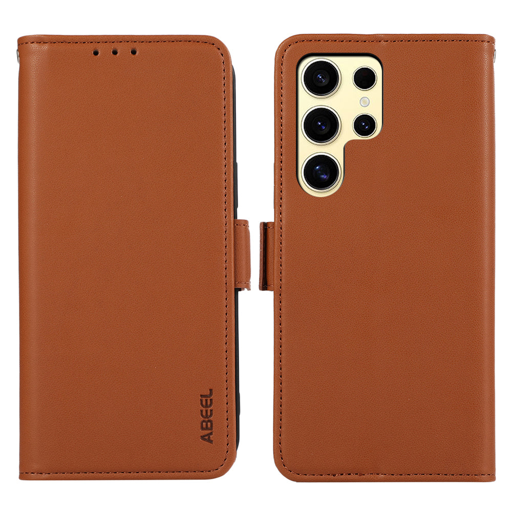 ABEEL For Samsung Galaxy S23 Ultra Leather Case RFID Blocking Wallet Flip Stand Phone Cover