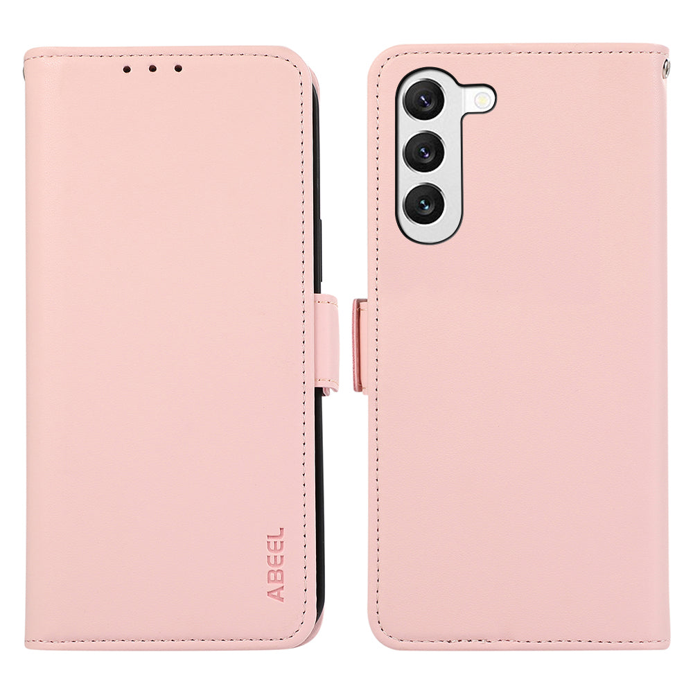 ABEEL For Samsung Galaxy S22+ 5G Soft PU Leather Wallet Phone Stand Case RFID Blocking Phone Shell