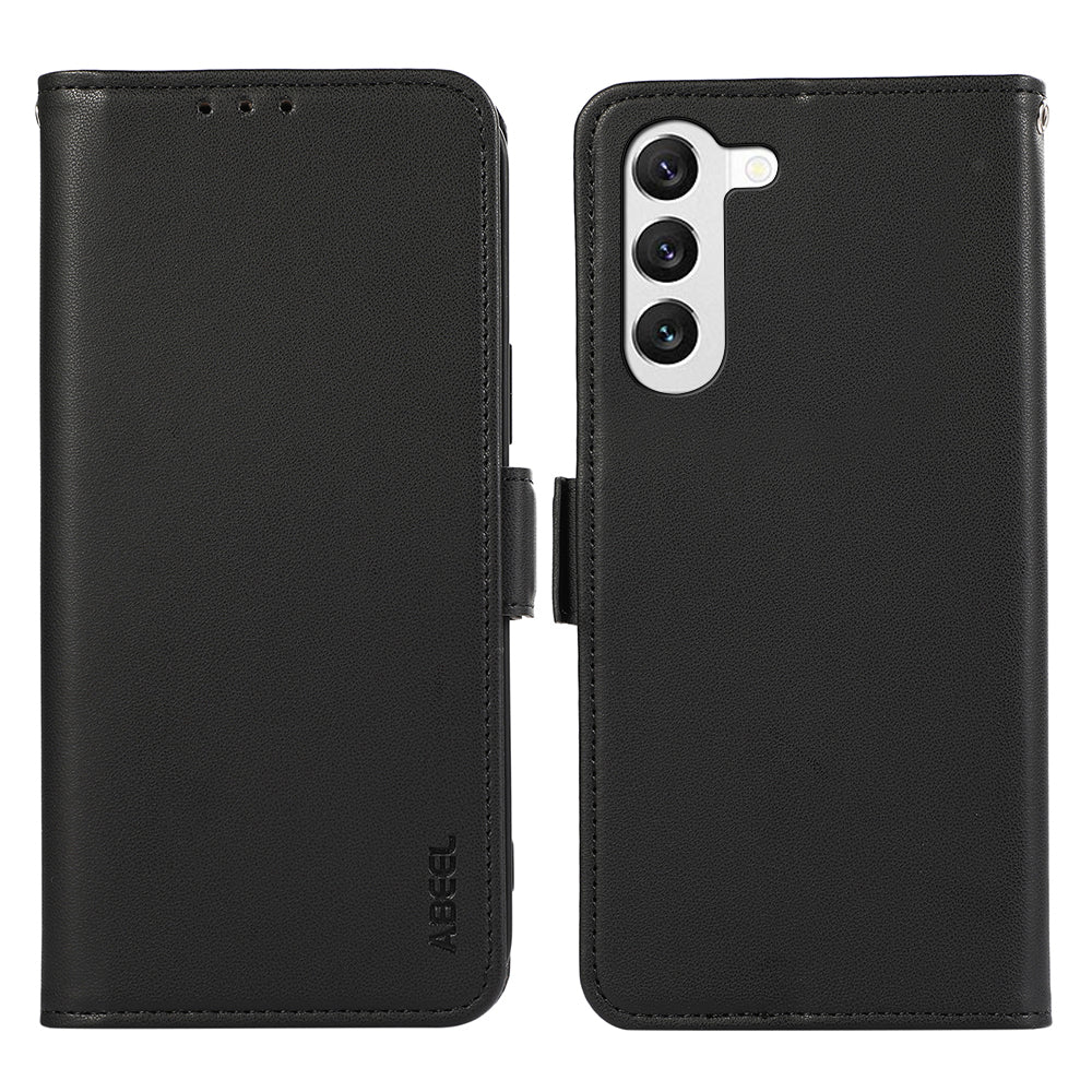 ABEEL For Samsung Galaxy S23 Wallet Case RFID Blocking PU Leather Anti-drop Cell Phone Cover