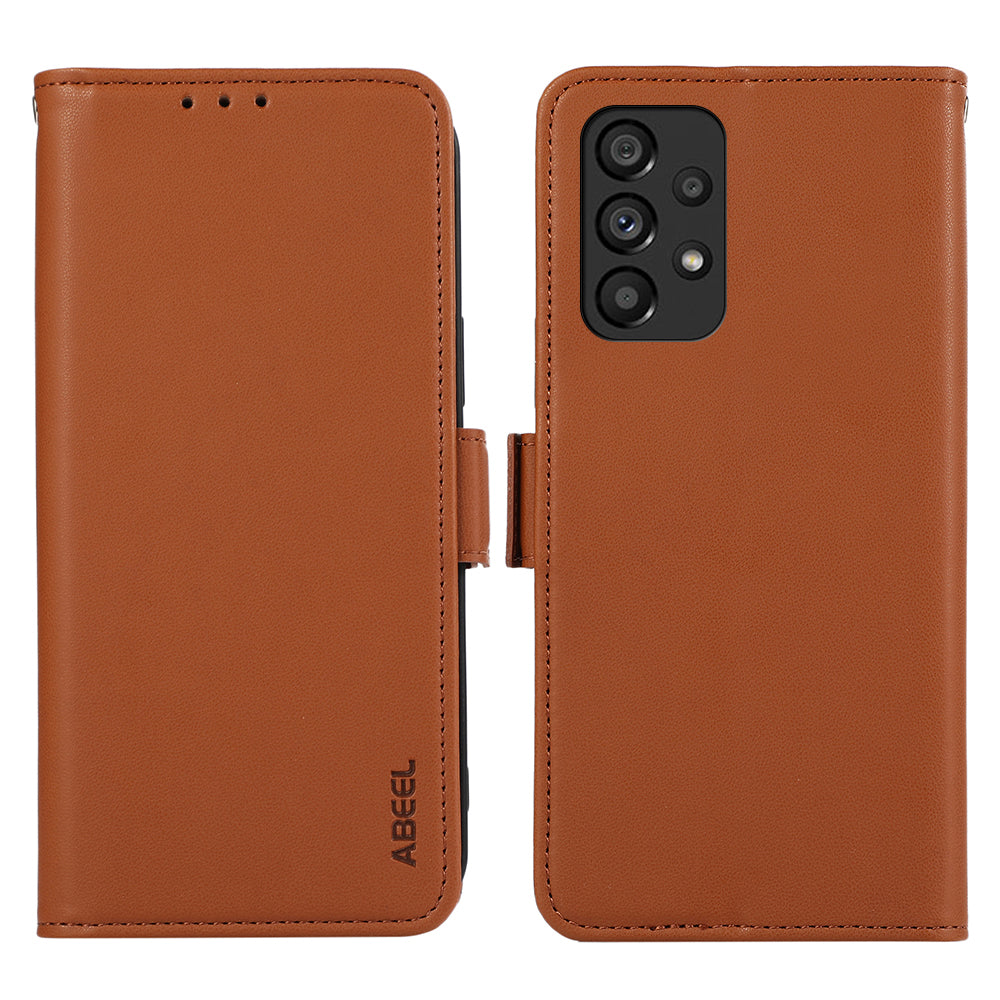 ABEEL For Samsung Galaxy A52 4G / A52 5G / A52s 5G Phone Shell RFID Blocking Wallet PU Leather Stand Case
