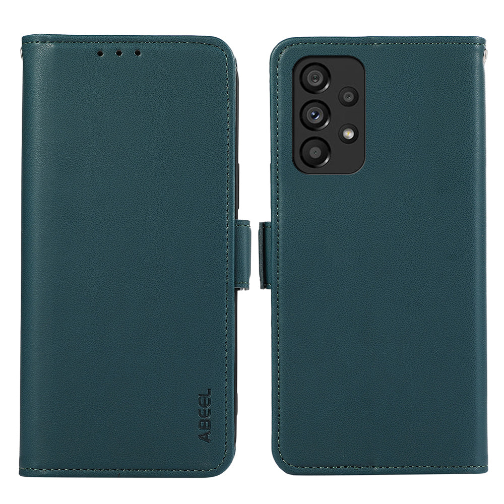 ABEEL For Samsung Galaxy A53 5G Magnetic Phone Case RFID Blocking PU Leather Stand Cover