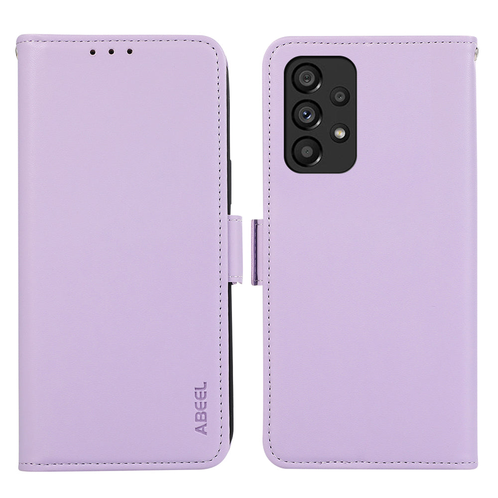 ABEEL For Samsung Galaxy A53 5G Magnetic Phone Case RFID Blocking PU Leather Stand Cover