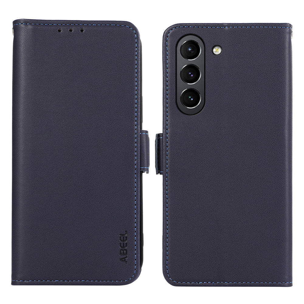 ABEEL RFID Blocking Phone Case for Samsung Galaxy S21 FE 5G Soft PU Leather Wallet Phone Stand Cover