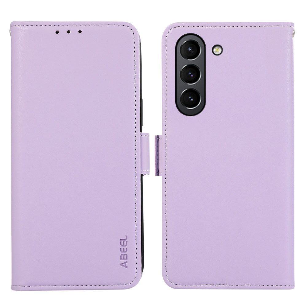 ABEEL RFID Blocking Phone Case for Samsung Galaxy S21 FE 5G Soft PU Leather Wallet Phone Stand Cover