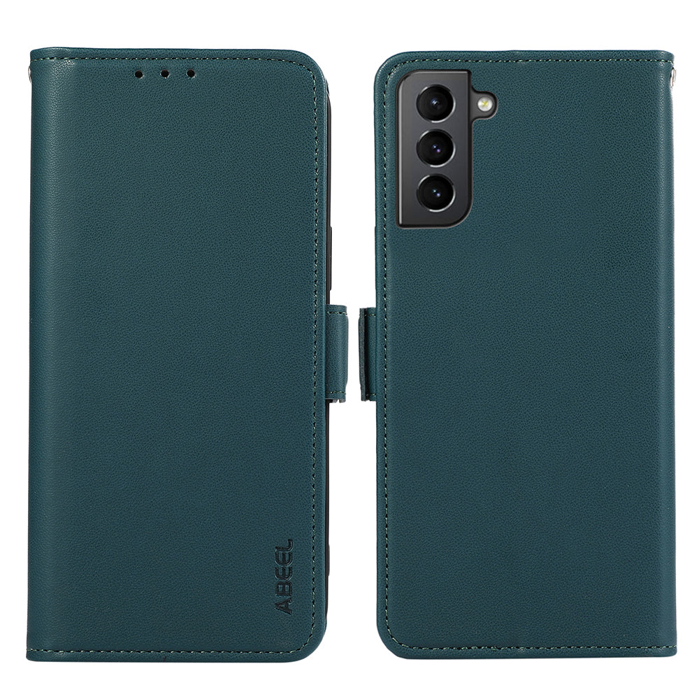 ABEEL For Samsung Galaxy S21+ 5G Wallet Stand Case RFID Blocking PU Leather Cell Phone Cover