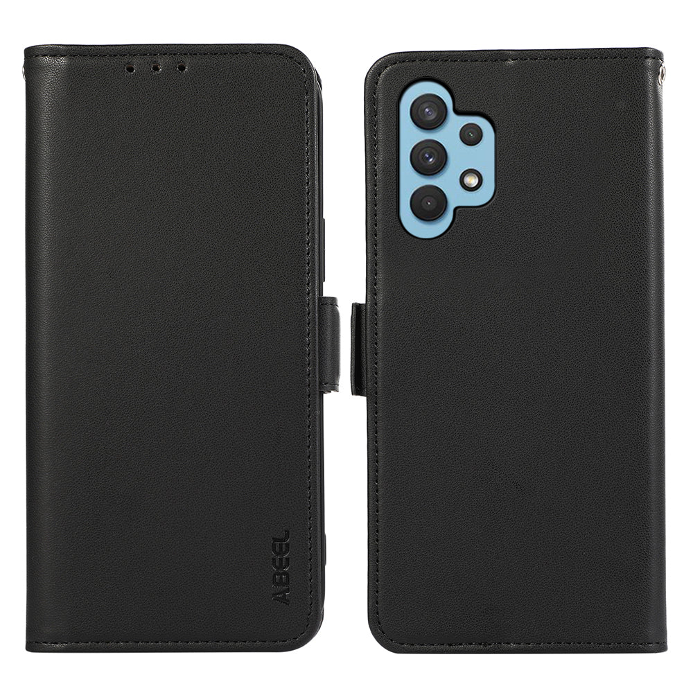 ABEEL For Samsung Galaxy A32 4G (EU Version) RFID Blocking Wallet Leather Case Phone Shell