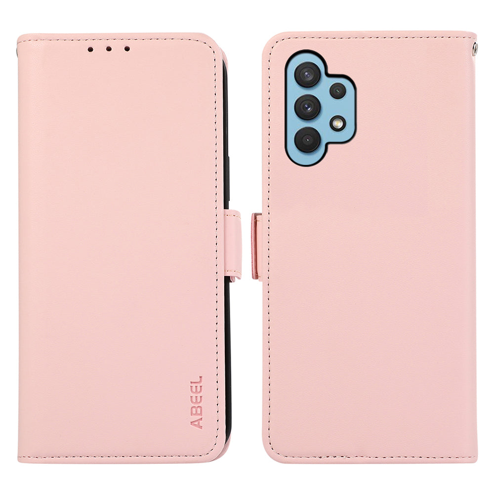 ABEEL For Samsung Galaxy A32 4G (EU Version) RFID Blocking Wallet Leather Case Phone Shell