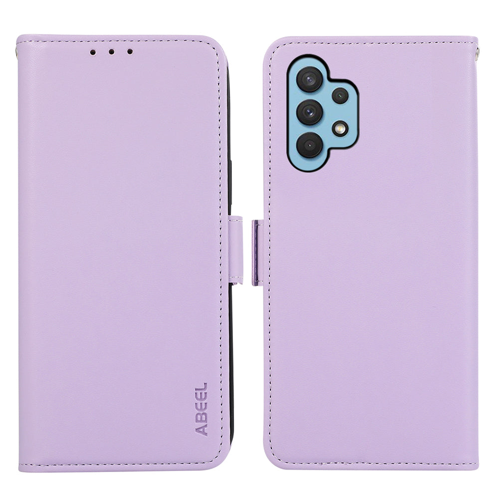 ABEEL For Samsung Galaxy A32 4G (EU Version) RFID Blocking Wallet Leather Case Phone Shell