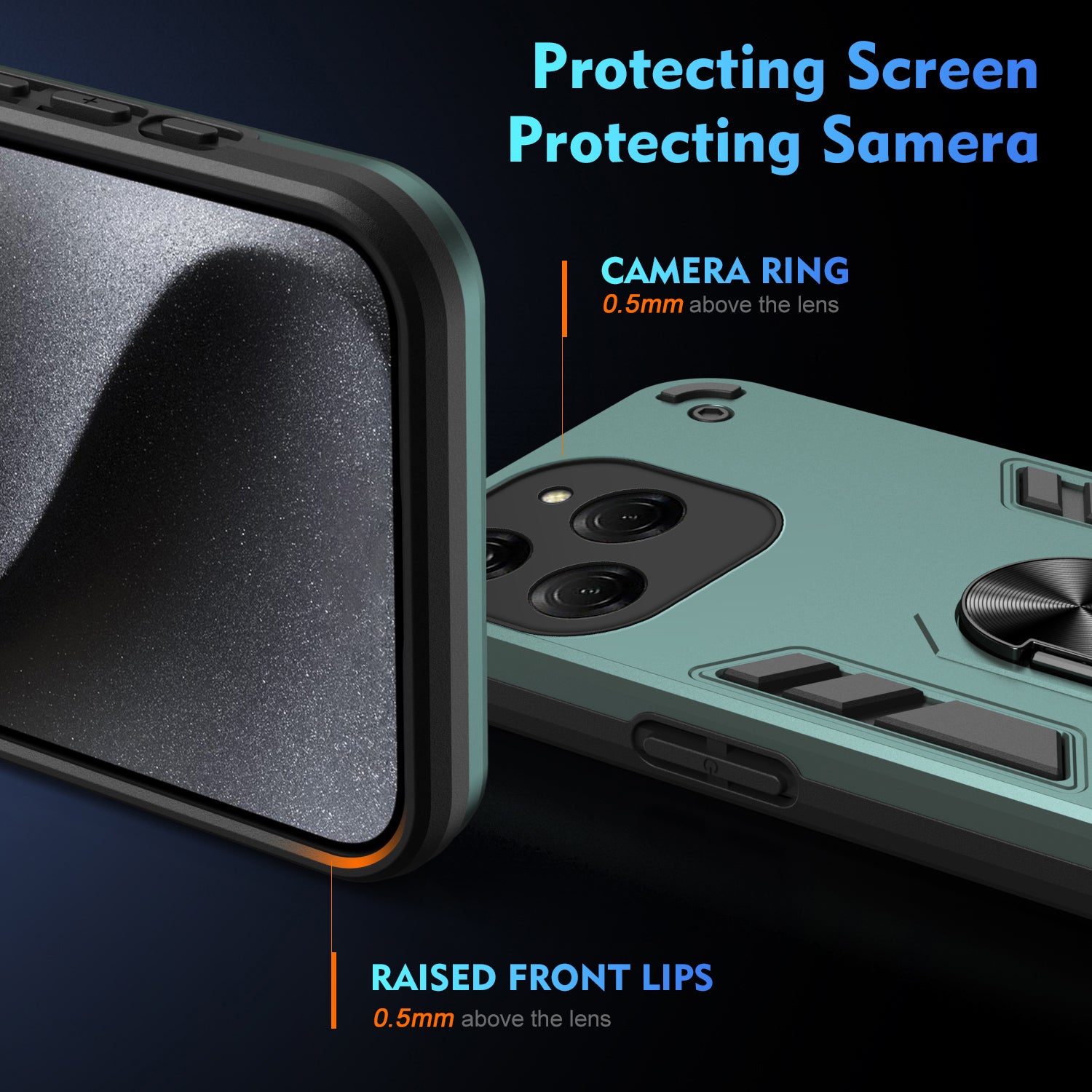For Transsion Tecno Spark Go 2024 4G / Spark 20 / Infinix Smart 8 4G Case PC+TPU Kickstand Phone Cover
