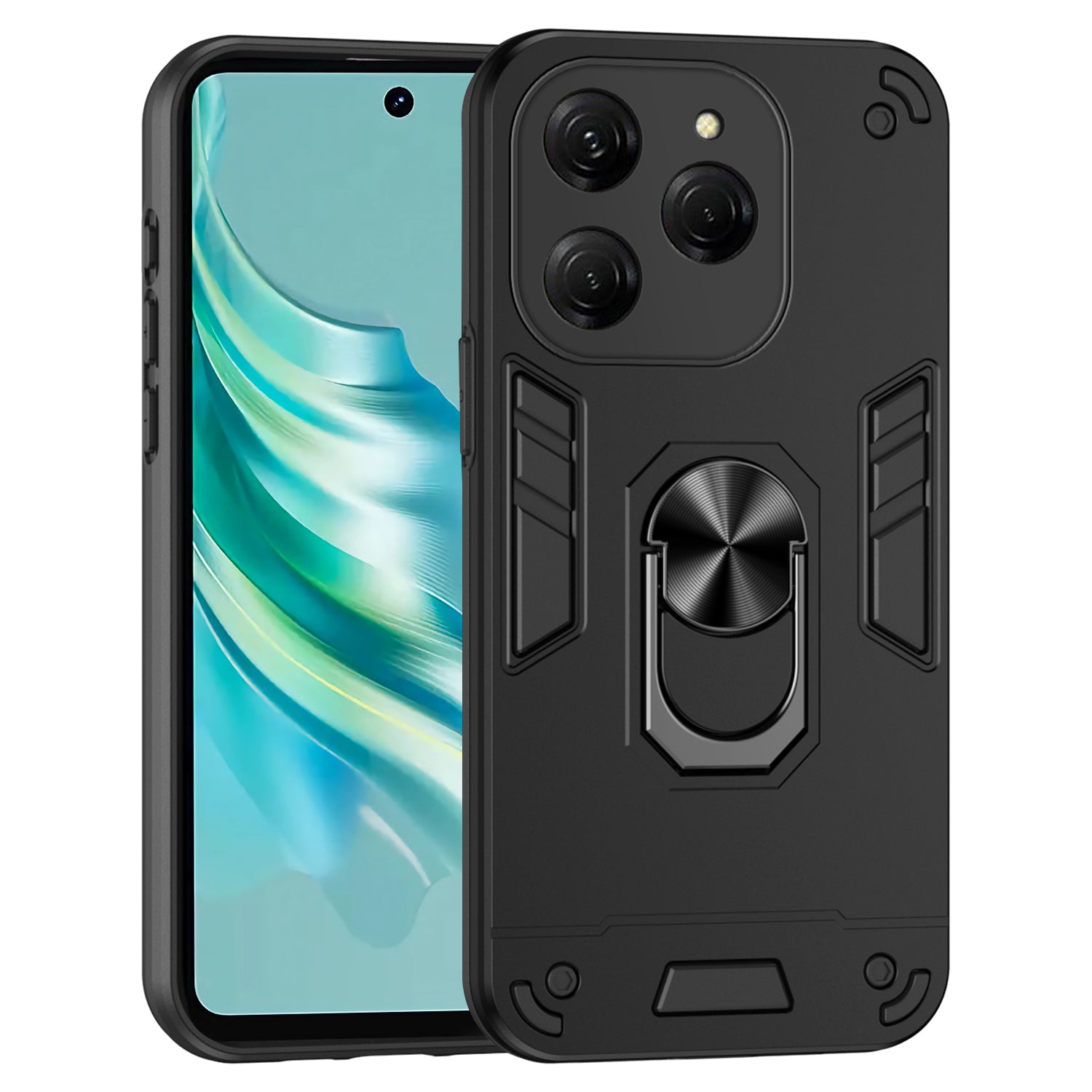 For Transsion Tecno Spark Go 2024 4G / Spark 20 / Infinix Smart 8 4G Case PC+TPU Kickstand Phone Cover