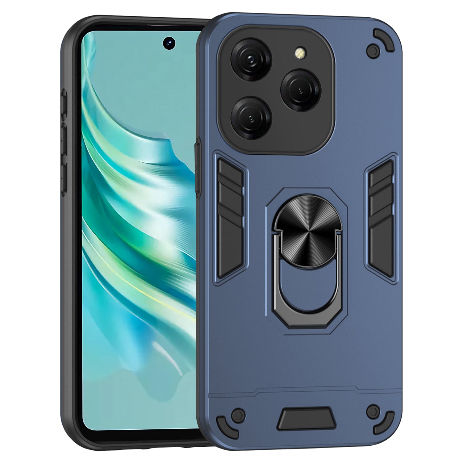 For Transsion Tecno Spark Go 2024 4G / Spark 20 / Infinix Smart 8 4G Case PC+TPU Kickstand Phone Cover