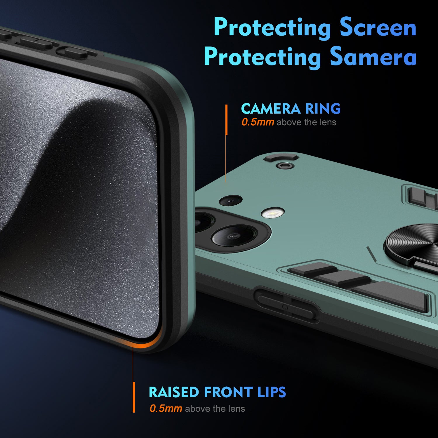 For Xiaomi Redmi Note 13 4G Case PC+TPU Shock-Absorption Phone Cover Support Magnetic Car Mount