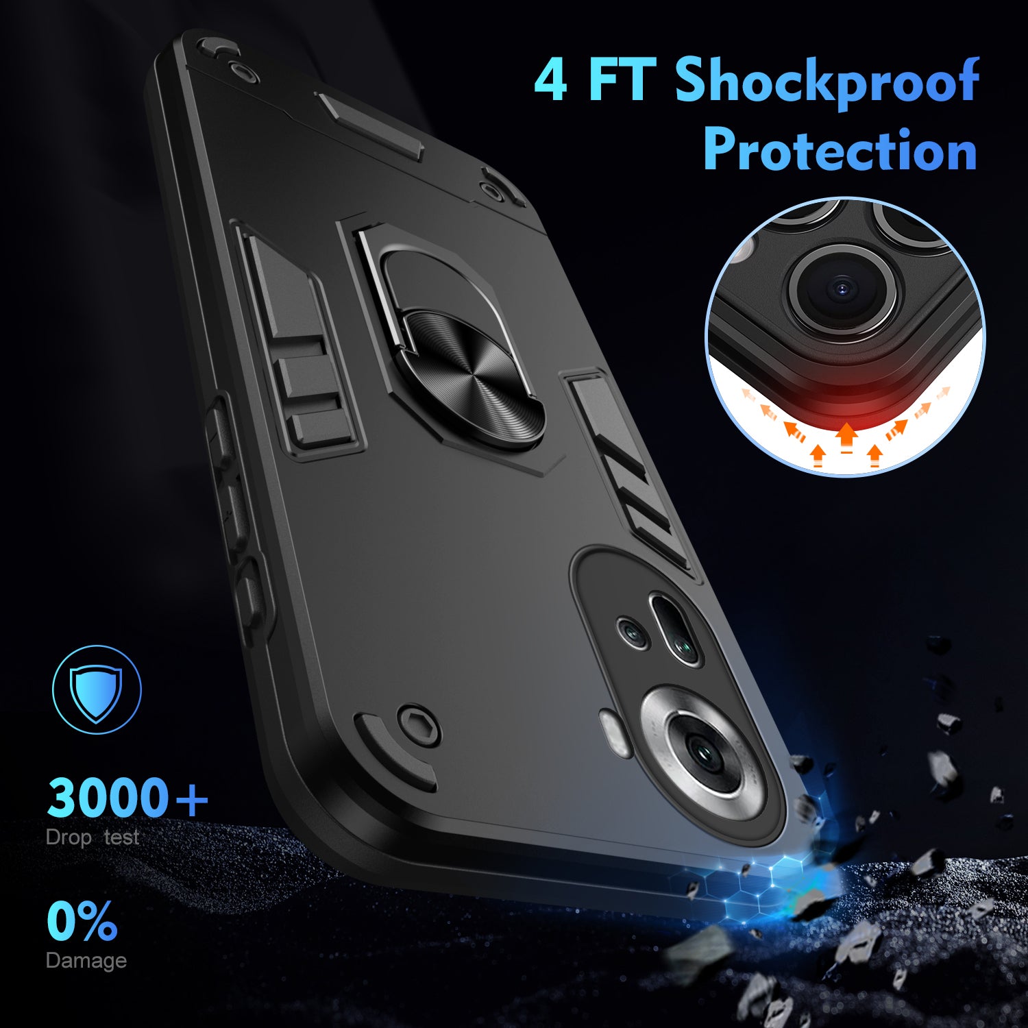 For Oppo Reno11 5G (Global) Kickstand Case Drop-Proof Phone Cover Support Magnetic Car Mount