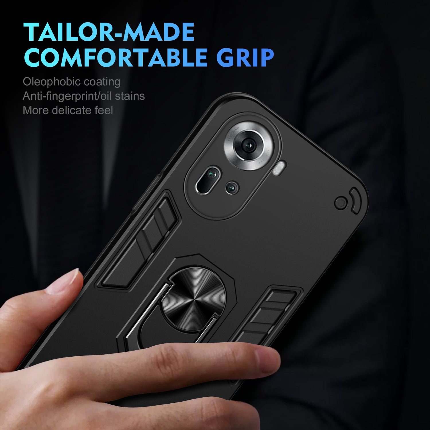 For Oppo Reno11 5G (Global) Kickstand Case Drop-Proof Phone Cover Support Magnetic Car Mount