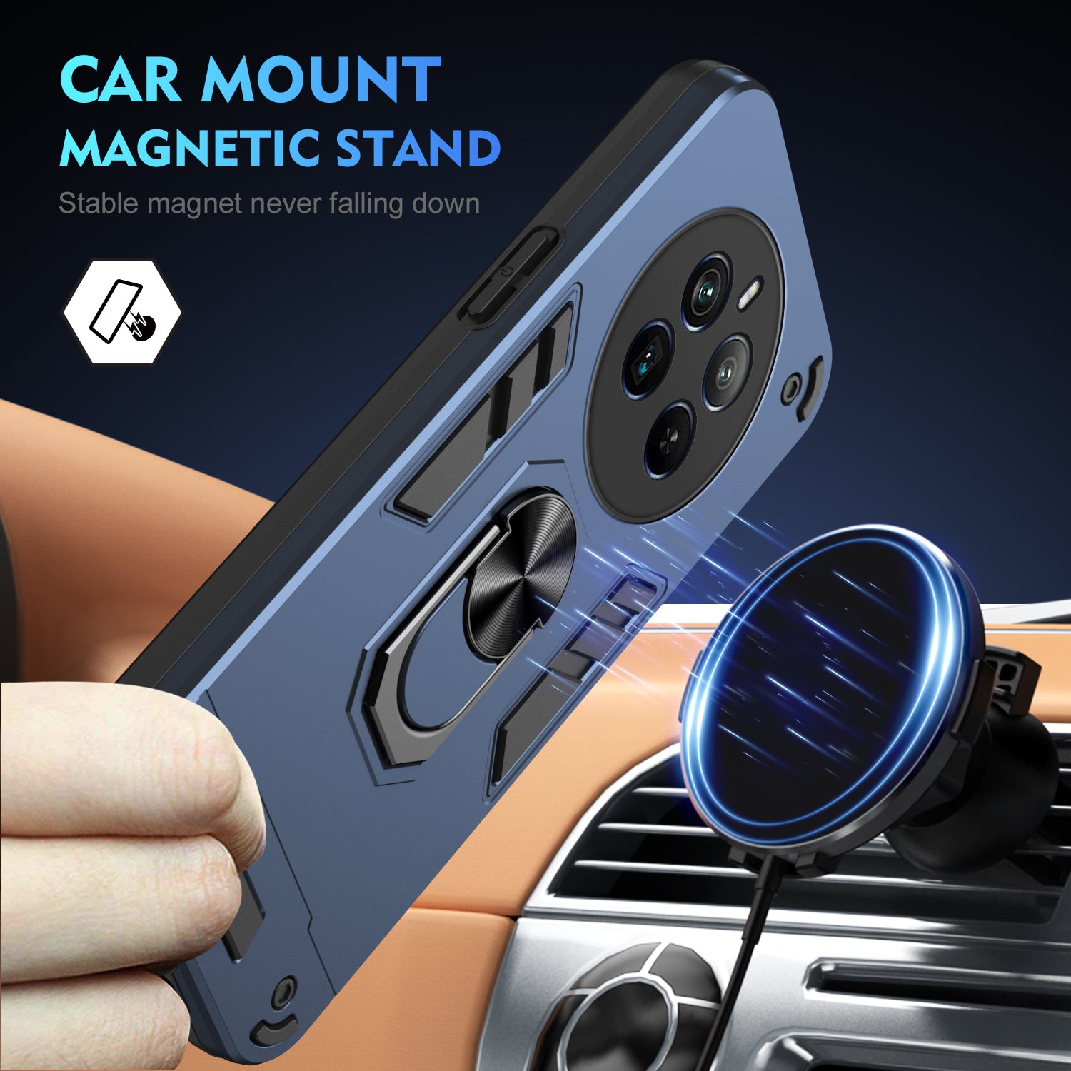 For Realme 12 Pro 5G / 12 Pro+ 5G Case Kickstand PC+TPU Anti-Fall Protection Phone Cover