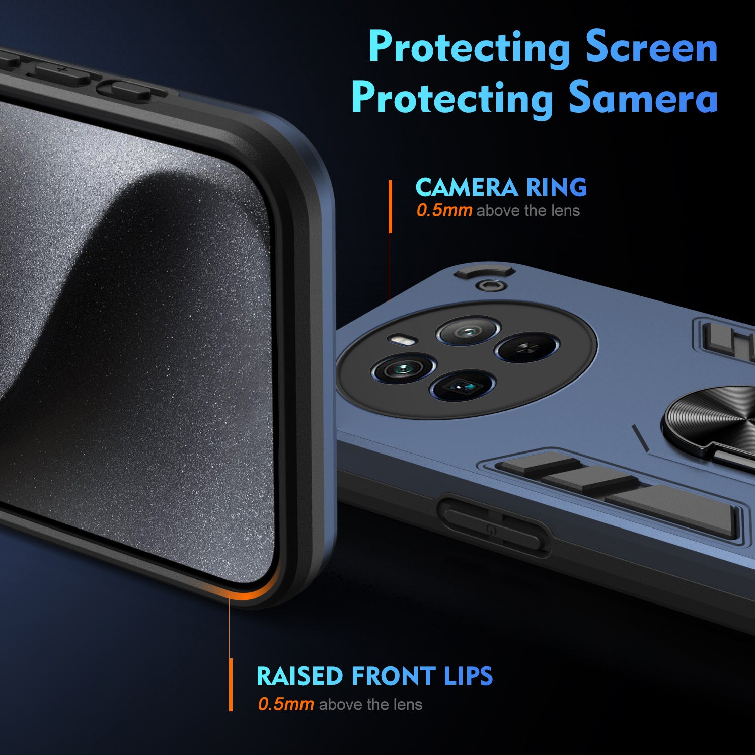 For Realme 12 Pro 5G / 12 Pro+ 5G Case Kickstand PC+TPU Anti-Fall Protection Phone Cover