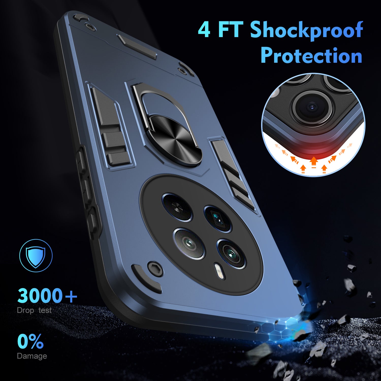 For Realme 12 Pro 5G / 12 Pro+ 5G Case Kickstand PC+TPU Anti-Fall Protection Phone Cover