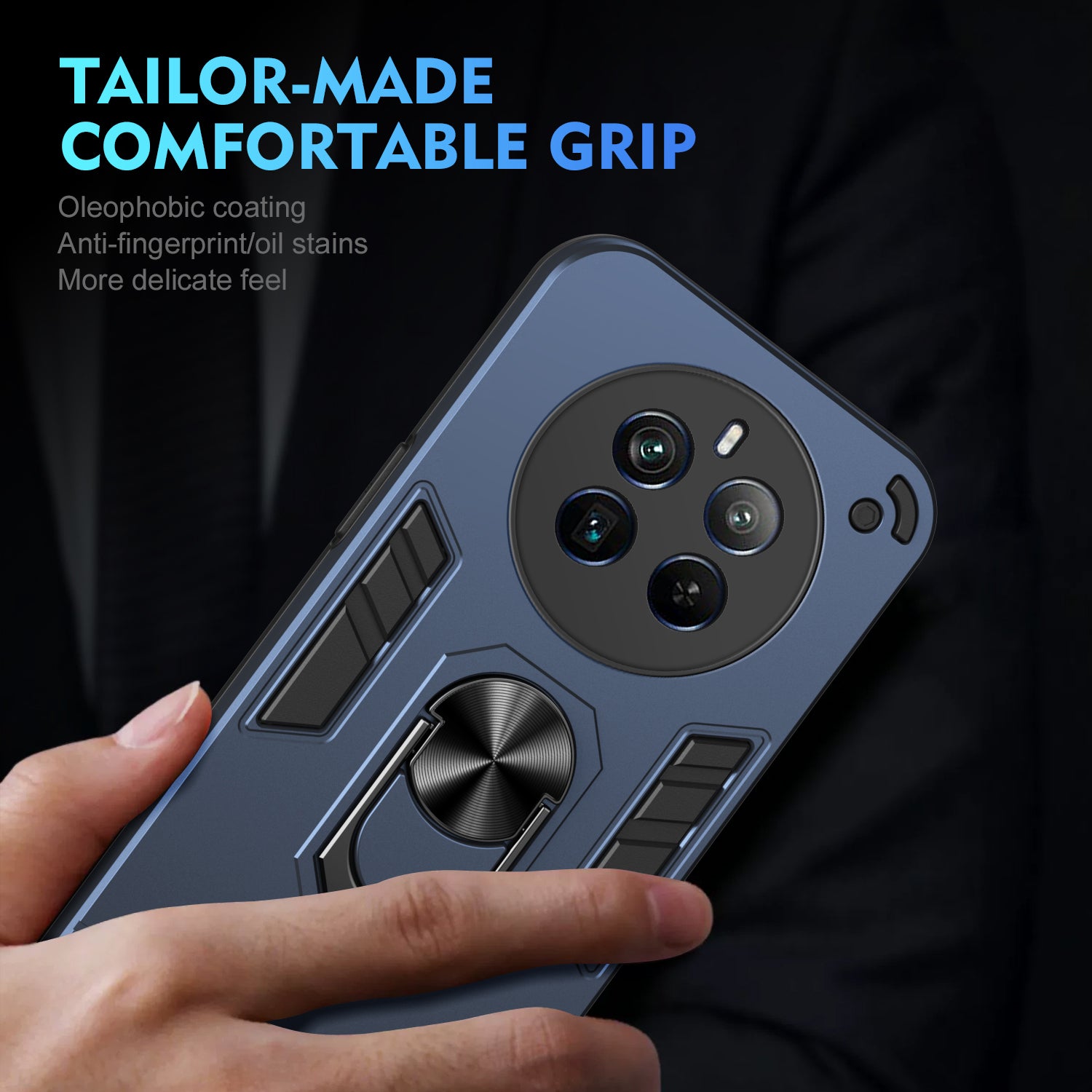 For Realme 12 Pro 5G / 12 Pro+ 5G Case Kickstand PC+TPU Anti-Fall Protection Phone Cover