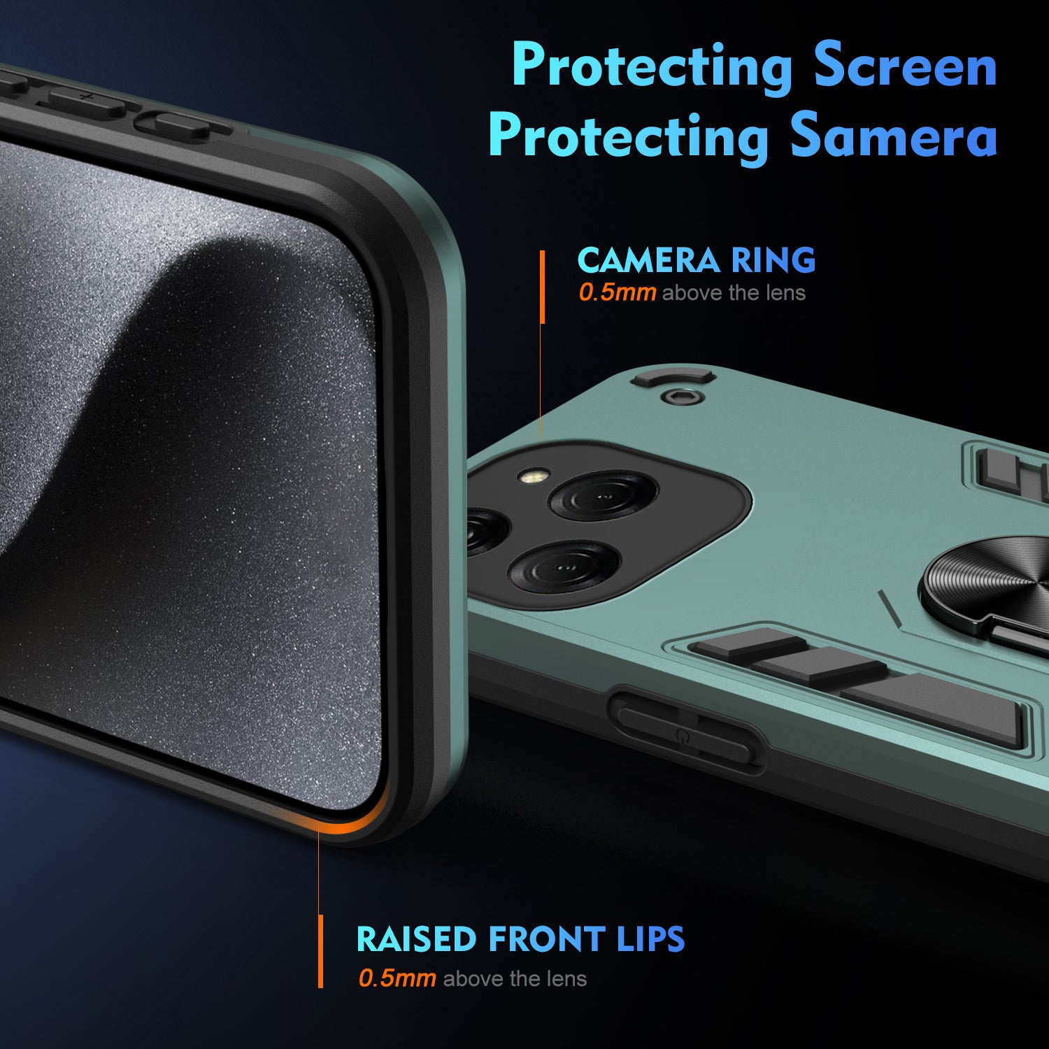 For Transsion Tecno Spark 20 Pro / Infinix Hot 40 Pro Case PC+TPU Kickstand Magnetic Car Mount Phone Cover