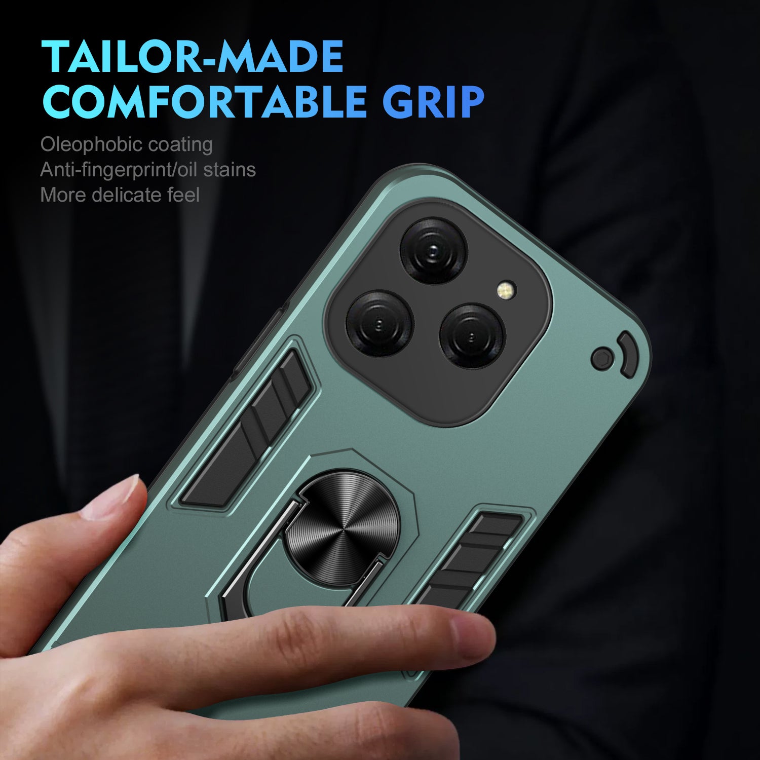 For Transsion Tecno Spark 20 Pro / Infinix Hot 40 Pro Case PC+TPU Kickstand Magnetic Car Mount Phone Cover