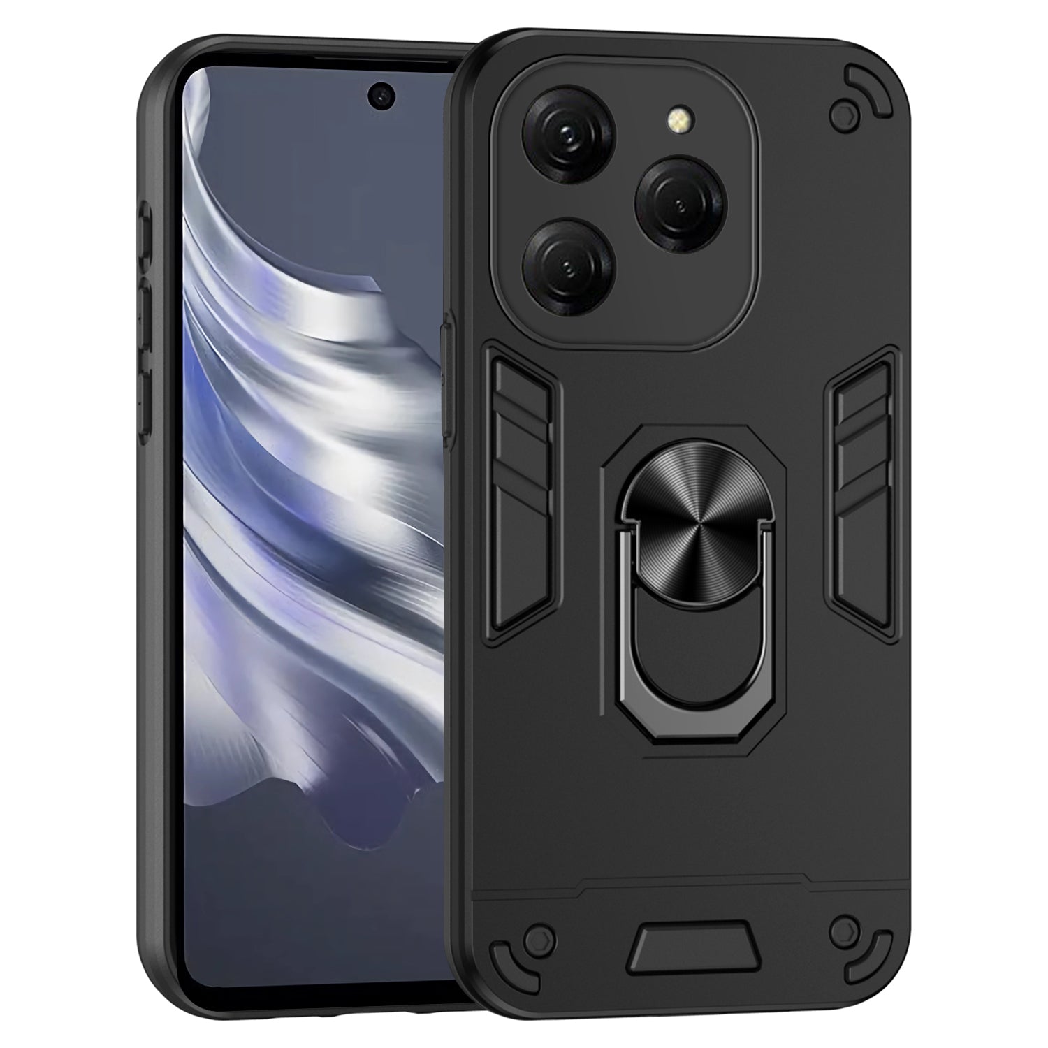 For Transsion Tecno Spark 20 Pro / Infinix Hot 40 Pro Case PC+TPU Kickstand Magnetic Car Mount Phone Cover